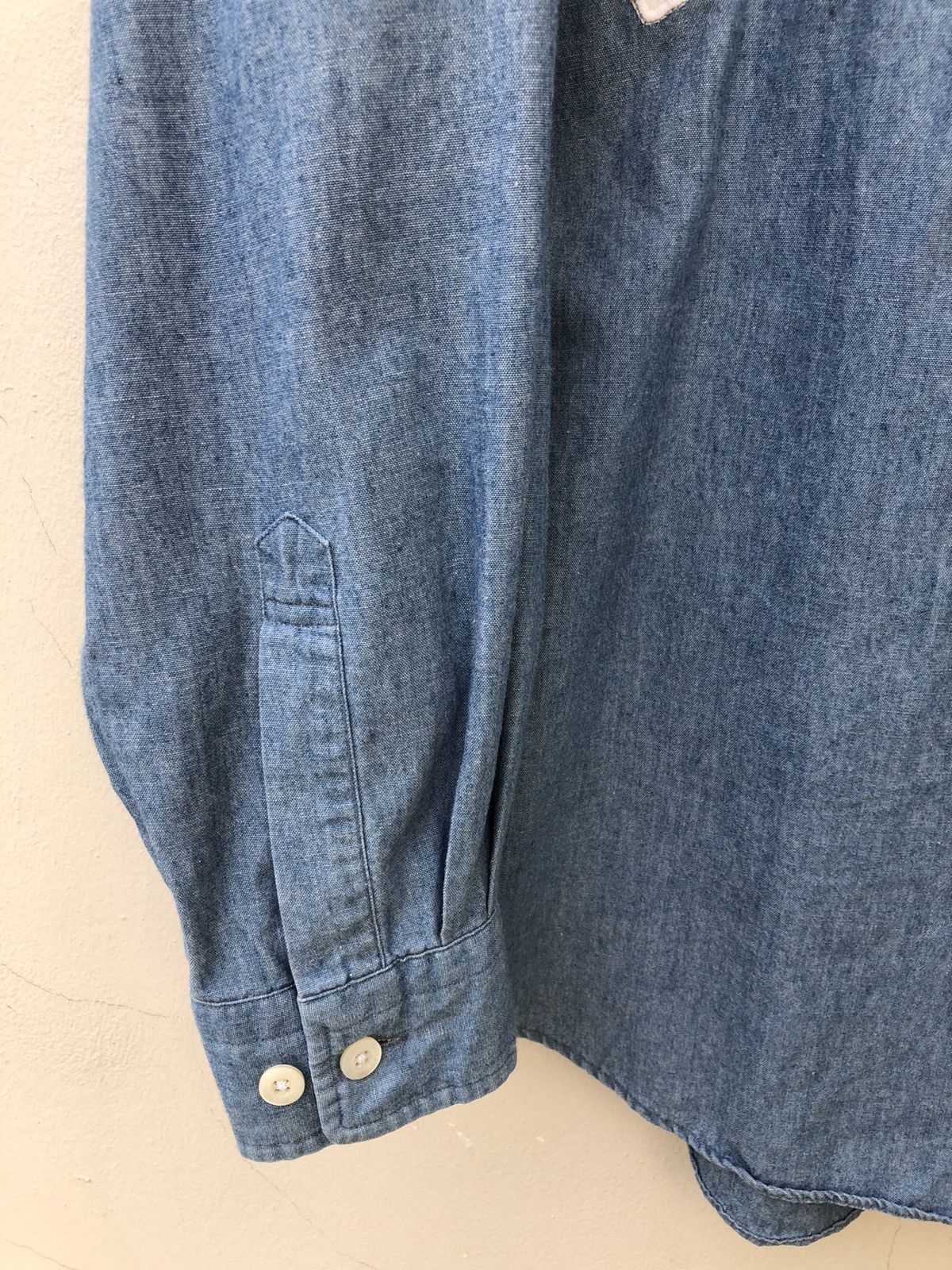 Vintage Vintage 90s Mise Au Green Drying Laundry Chambray Shirt Size US L / EU 52-54 / 3 - 10 Thumbnail