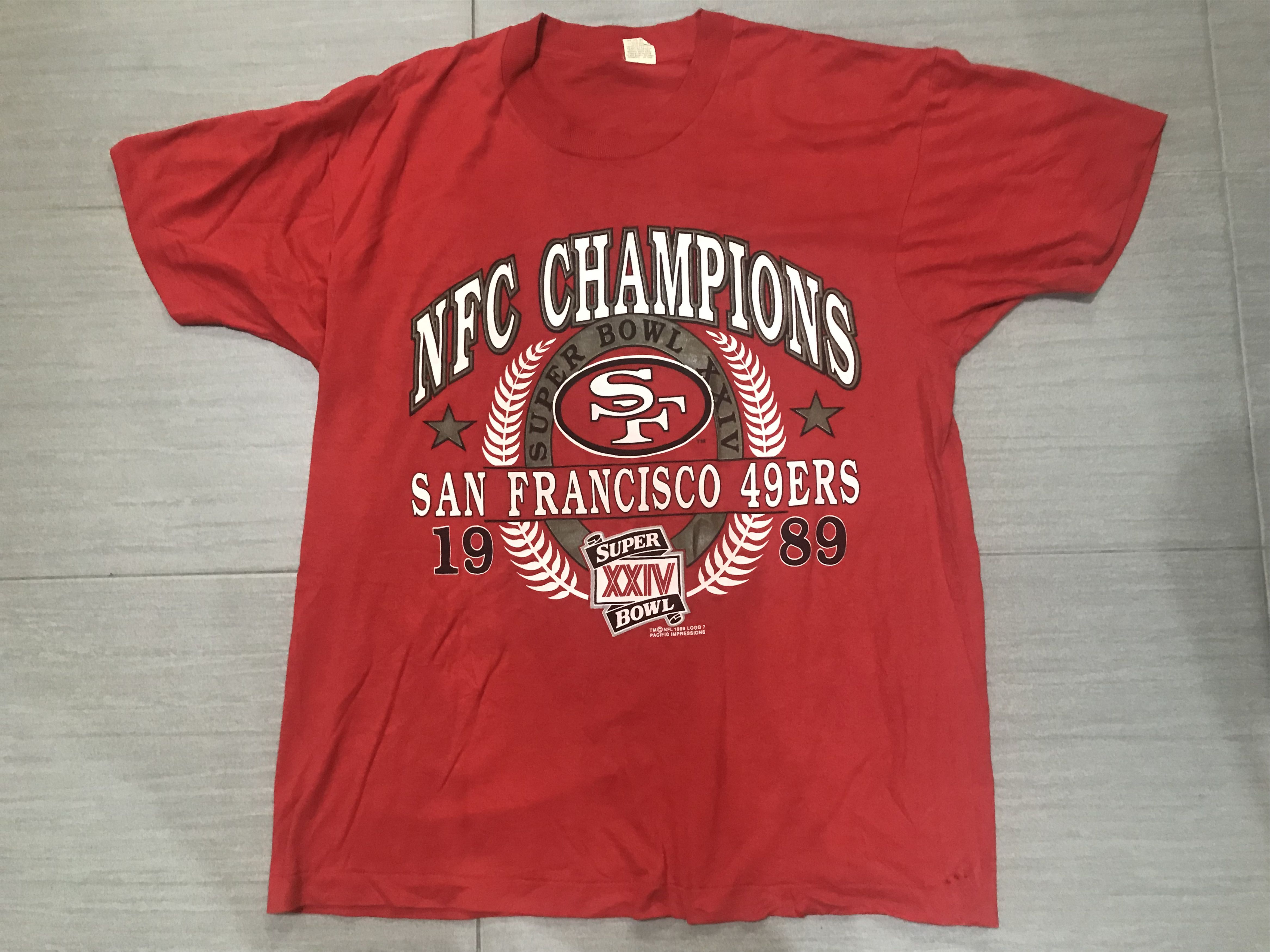 NFL VTG 80’ NFC CHAMPION SUPERBOWL XXIV (SF 49ERS) TSHIRT Size US XL / EU 56 / 4 - 3 Thumbnail