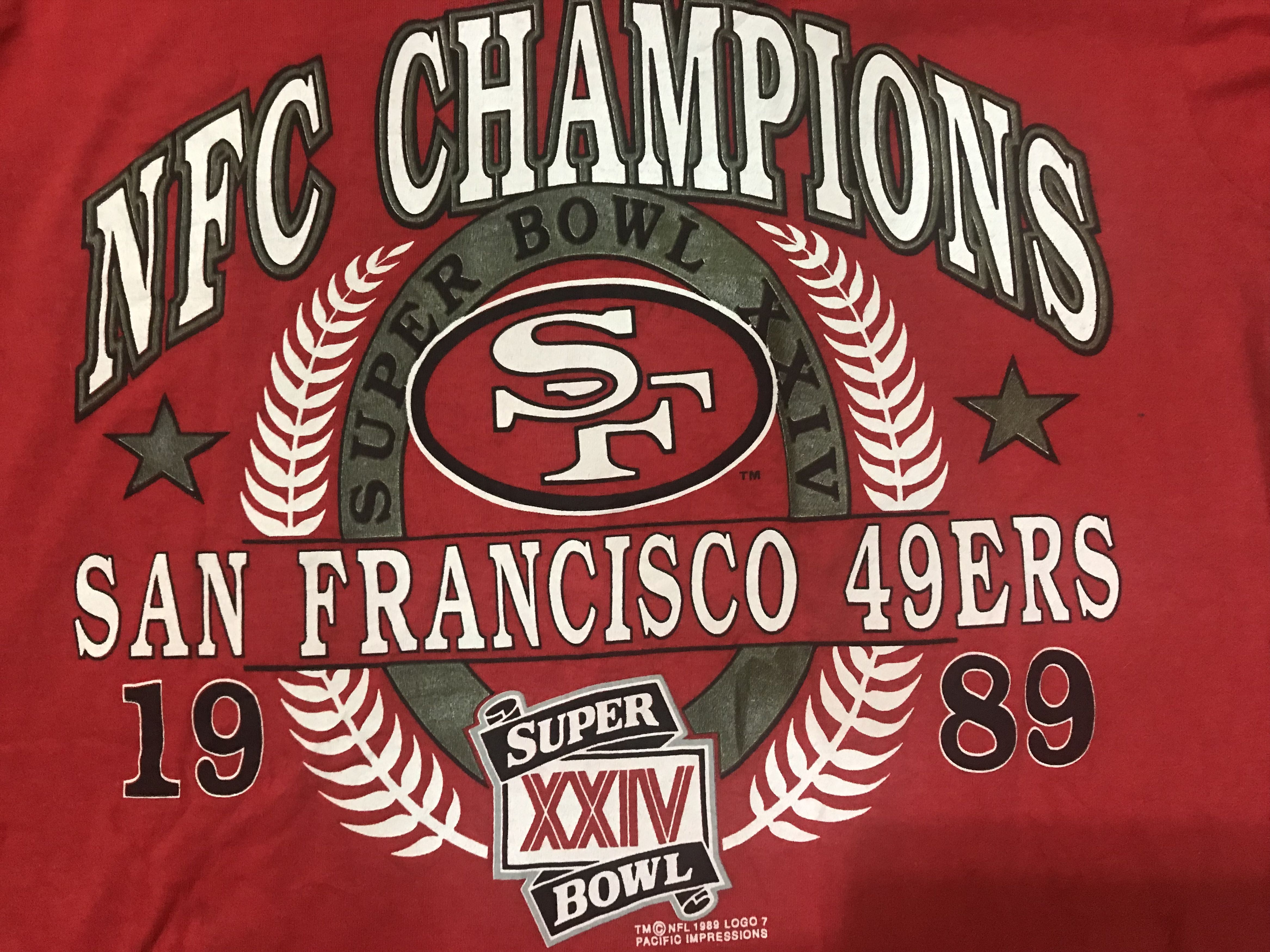 NFL VTG 80’ NFC CHAMPION SUPERBOWL XXIV (SF 49ERS) TSHIRT Size US XL / EU 56 / 4 - 5 Thumbnail