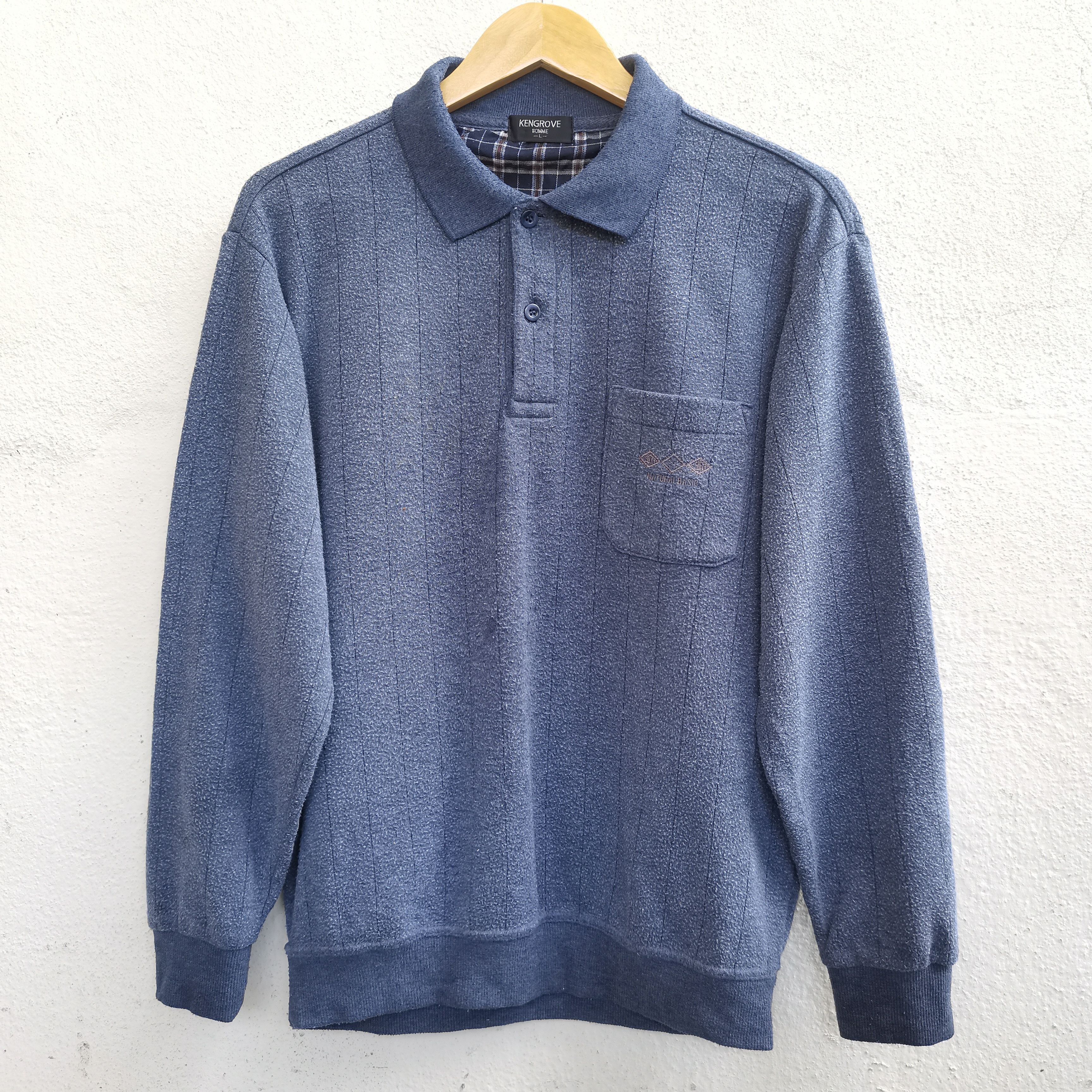 Japanese Brand × Vintage Vintage KENGROVE HOMME Longsleeve Polo Shirt Size US L / EU 52-54 / 3 - 1 Thumbnail