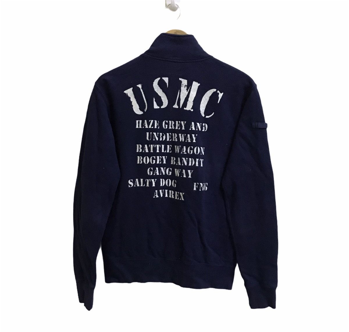 Military Avirex USMC Zip up sweater Grailed