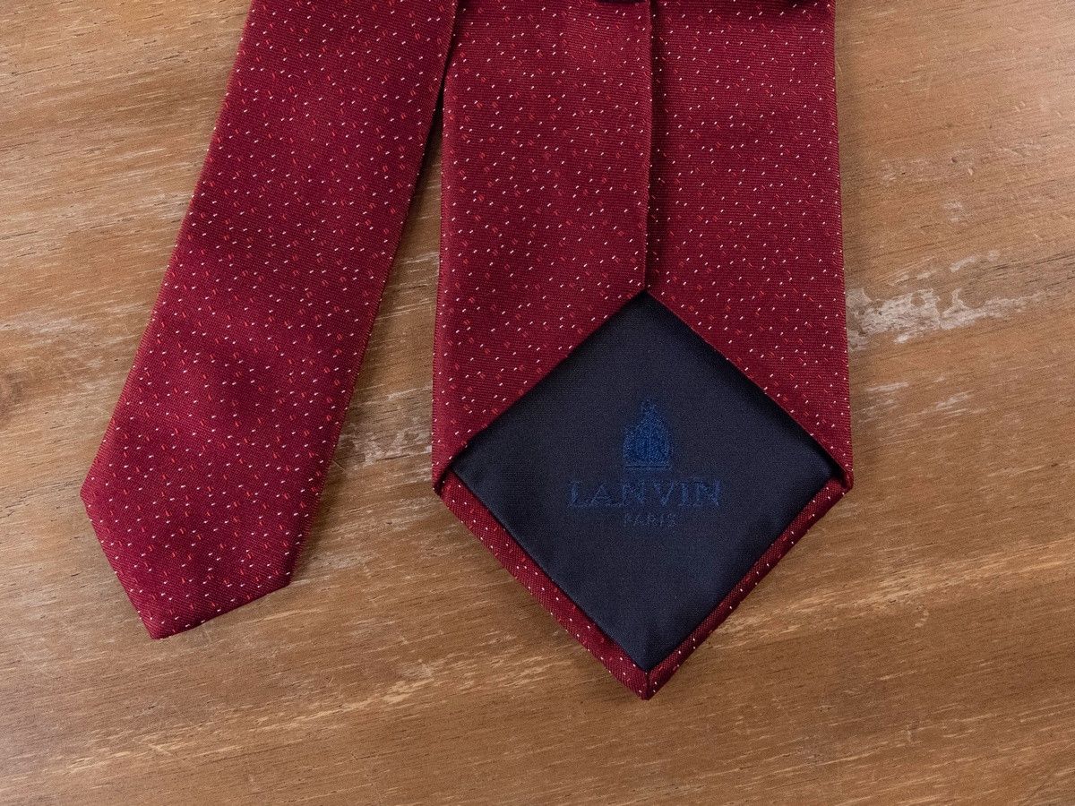 Lanvin LANVIN Paris freckled red woven silk tie authentic NWT Size ONE SIZE - 4 Thumbnail