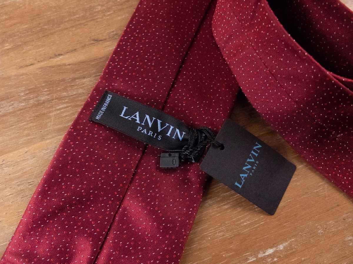 Lanvin LANVIN Paris freckled red woven silk tie authentic NWT Size ONE SIZE - 3 Thumbnail