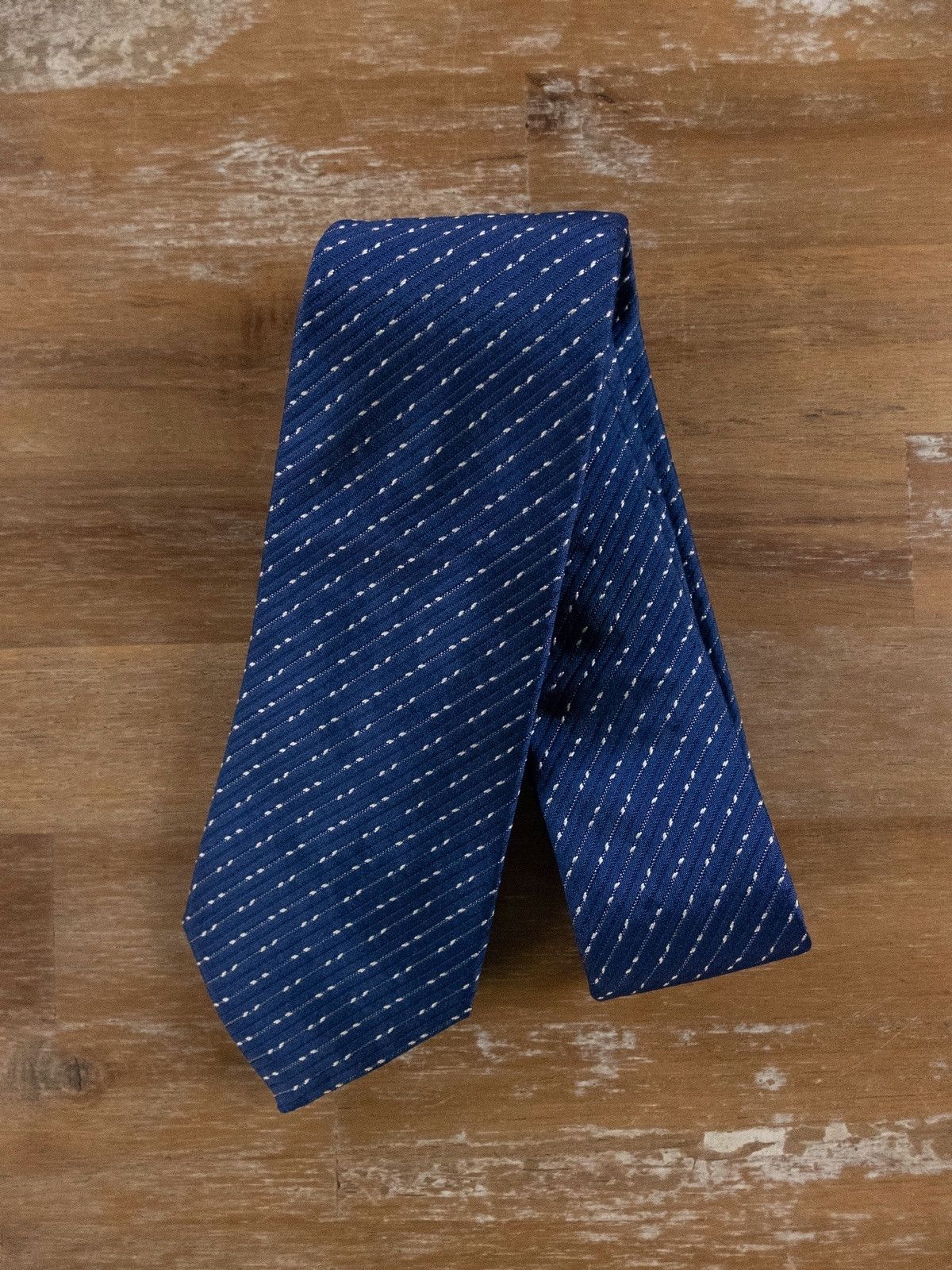 Lanvin LANVIN Paris blue striped slim narrow width silk Size ONE SIZE - 1 Thumbnail