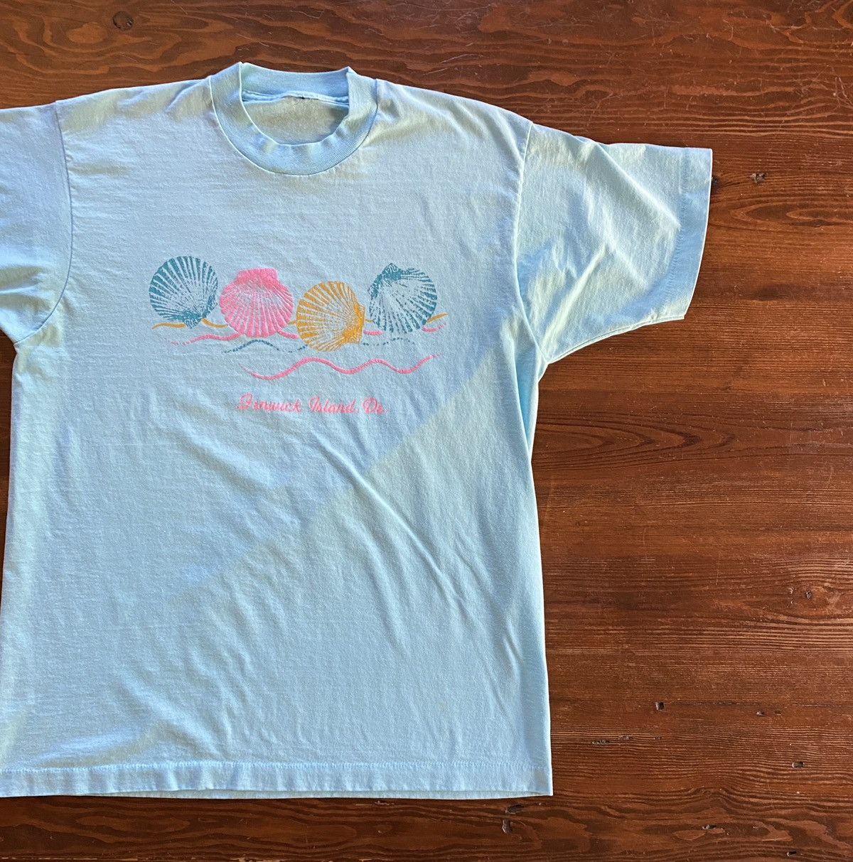 Vintage Vintage 80’s Fenwick Delaware Sea Shells Single Stitch Tee Size US XL / EU 56 / 4 - 1 Thumbnail