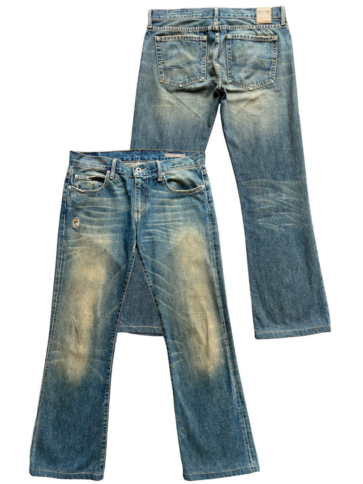 Peppers Japanese Mudwash Distressed Faded Denim Jeans 33x30