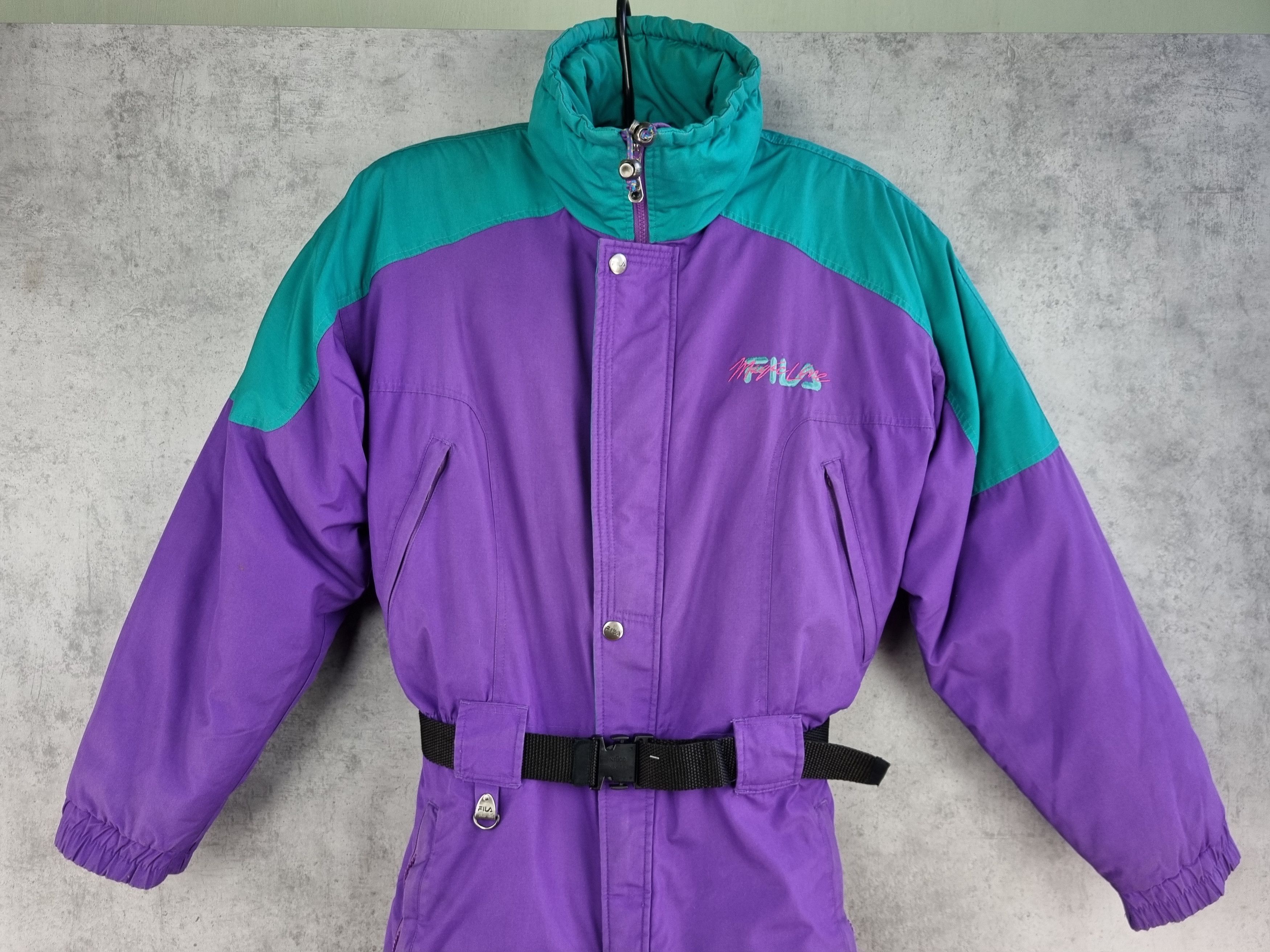 Fila × Vintage 🎿90s FILA Magic Line Nylon Hooded Overalls Ski Suite Size US 32 / EU 48 - 2 Thumbnail