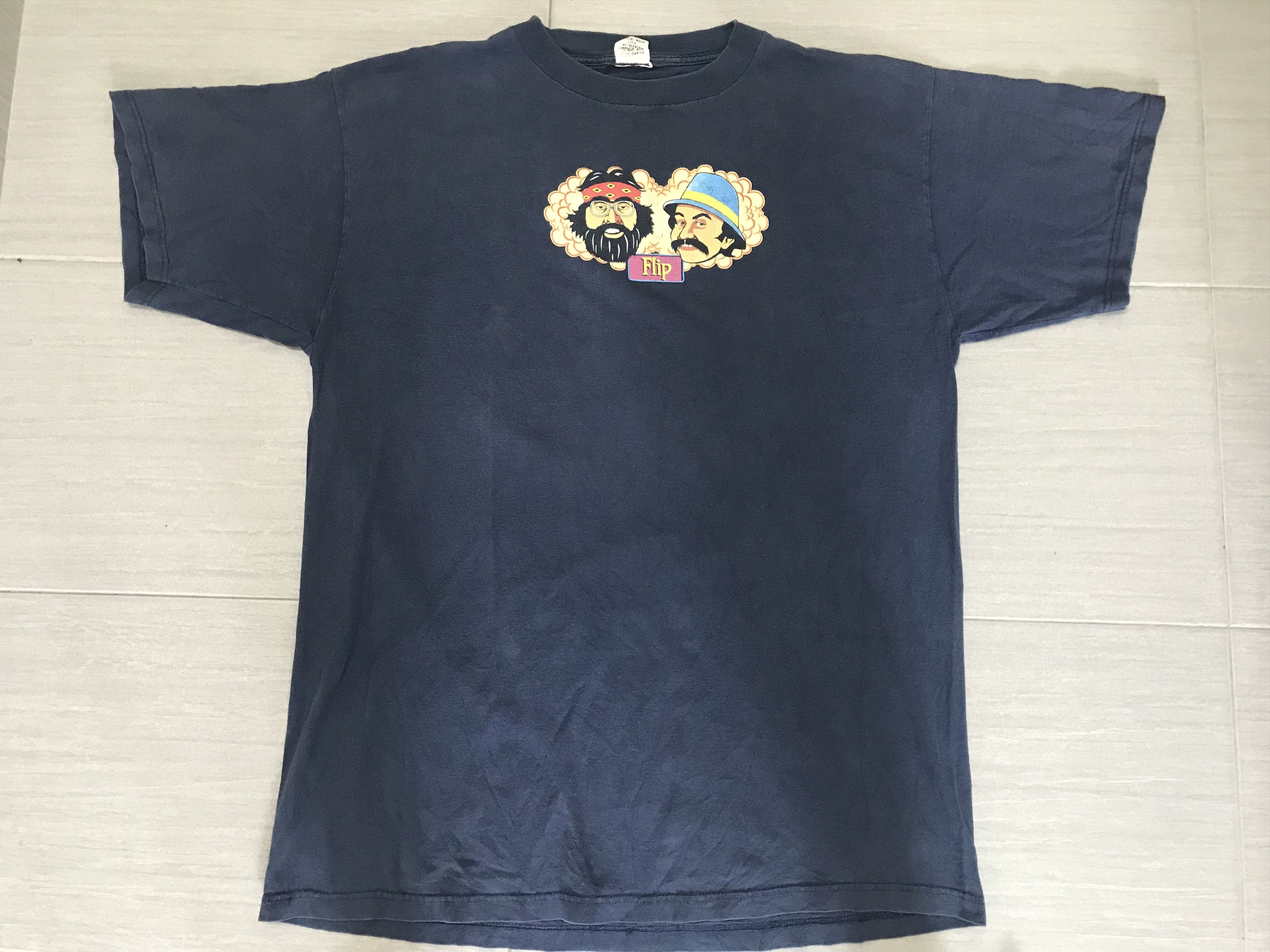 Vintage Vintage 90’s FLIP SKATEBOARDS CHEECH & CHONG Tshirt Size US XL / EU 56 / 4 - 3 Thumbnail