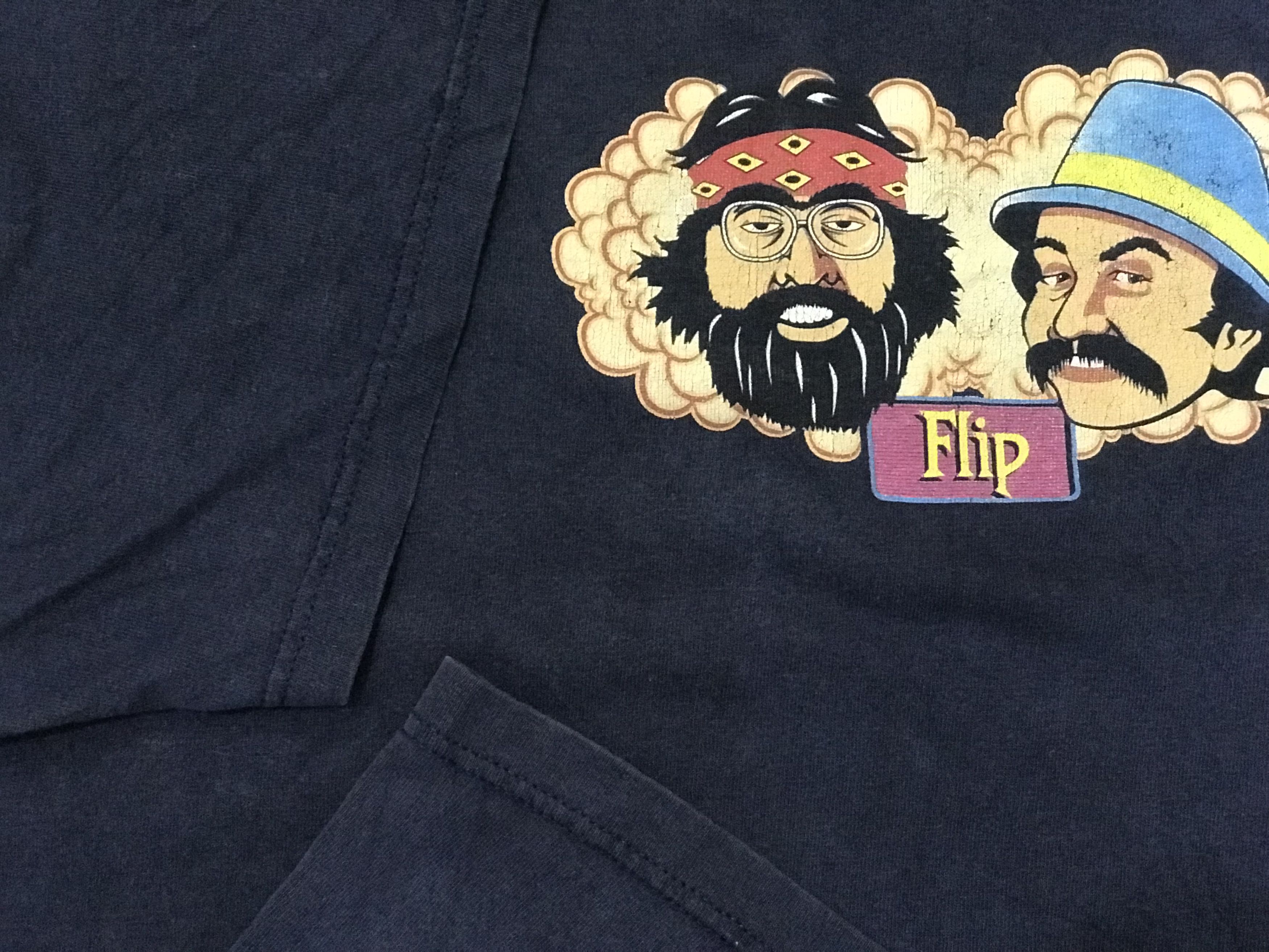 Vintage Vintage 90’s FLIP SKATEBOARDS CHEECH & CHONG Tshirt Size US XL / EU 56 / 4 - 7 Thumbnail