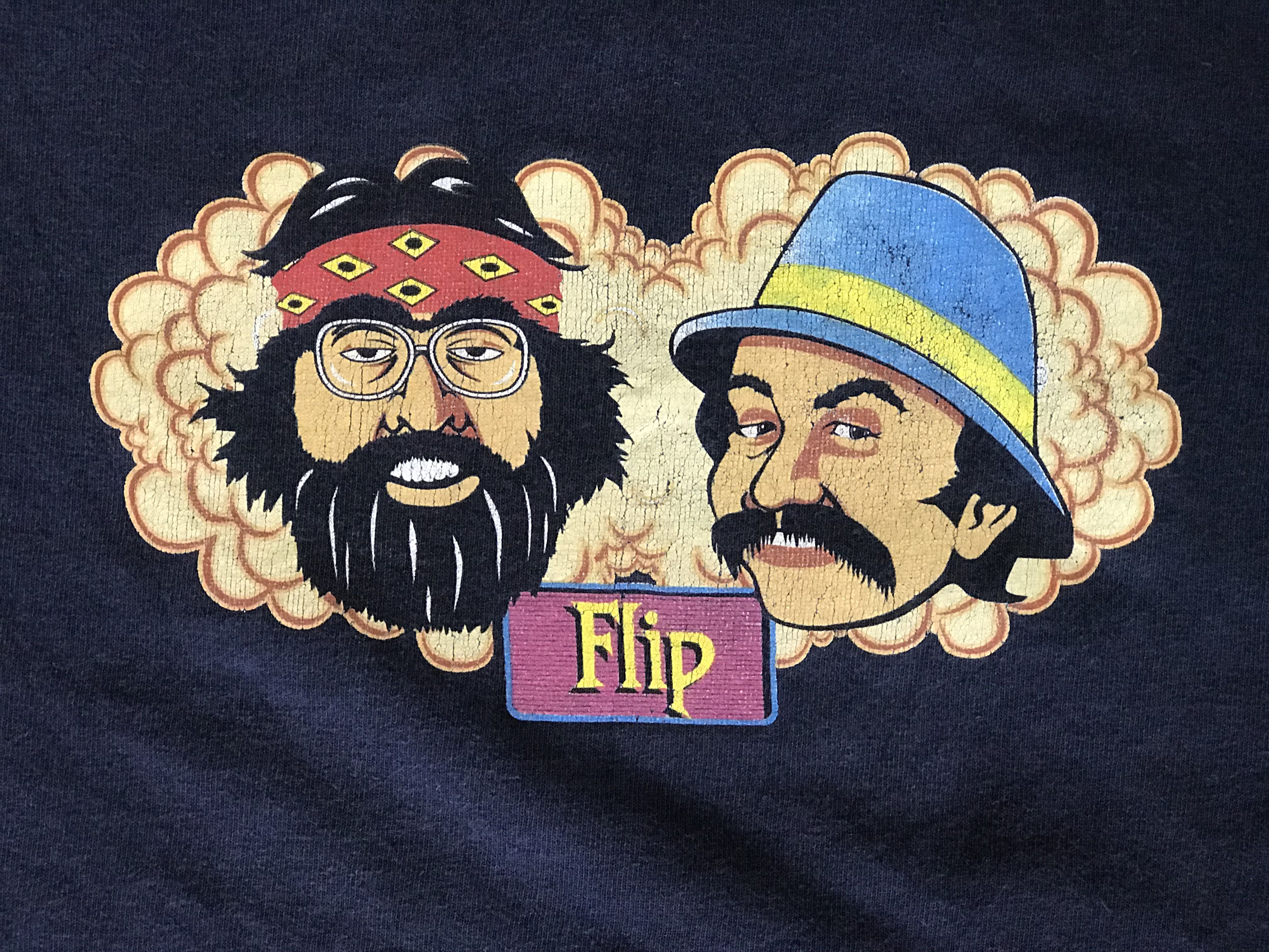 Vintage Vintage 90’s FLIP SKATEBOARDS CHEECH & CHONG Tshirt Size US XL / EU 56 / 4 - 5 Thumbnail