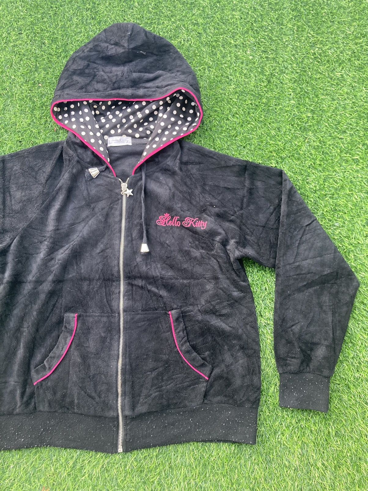 Japanese Brand HELLO KITTY BIG LOGO ZIPPER HOODIE Size M / US 6-8 / IT 42-44 - 4 Thumbnail