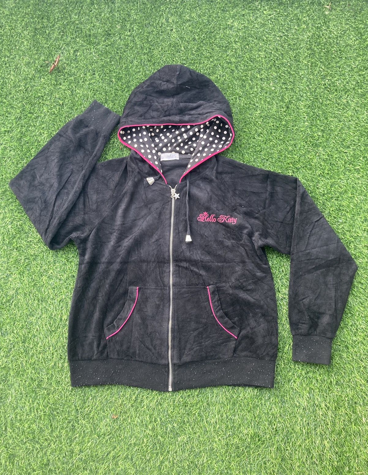 Japanese Brand HELLO KITTY BIG LOGO ZIPPER HOODIE Size M / US 6-8 / IT 42-44 - 2 Thumbnail