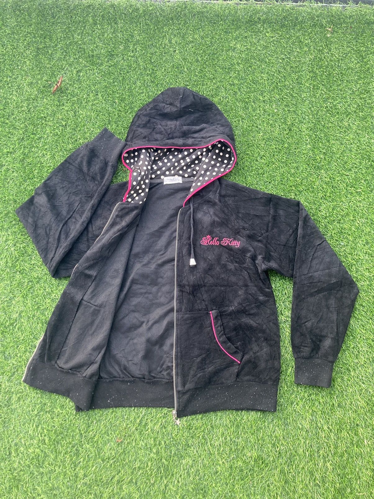 Japanese Brand HELLO KITTY BIG LOGO ZIPPER HOODIE Size M / US 6-8 / IT 42-44 - 3 Thumbnail