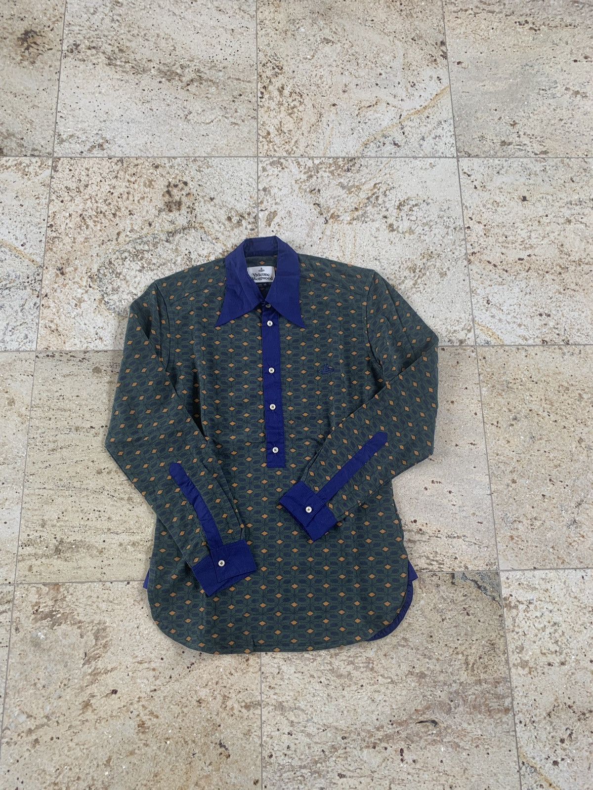 Vivienne Westwood o1rshd1 Argyle Multicolor Big Neck Polo, LS Size US M / EU 48-50 / 2 - 3 Thumbnail