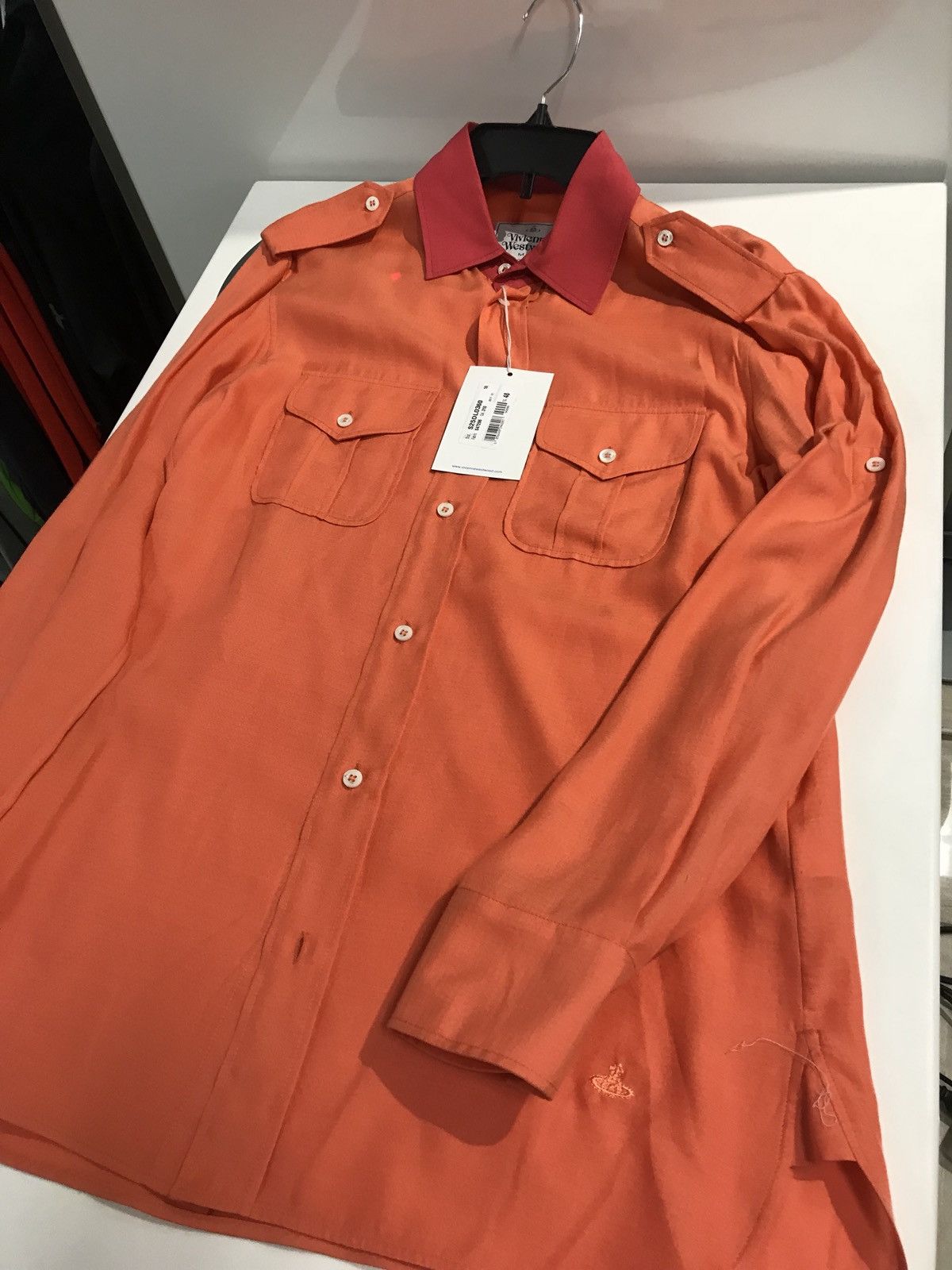 Vivienne Westwood Silk Blend Button Up In Orange Size US M / EU 48-50 / 2 - 3 Thumbnail
