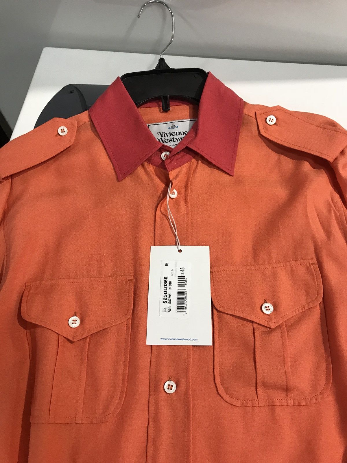 Vivienne Westwood Silk Blend Button Up In Orange Size US M / EU 48-50 / 2 - 11 Thumbnail