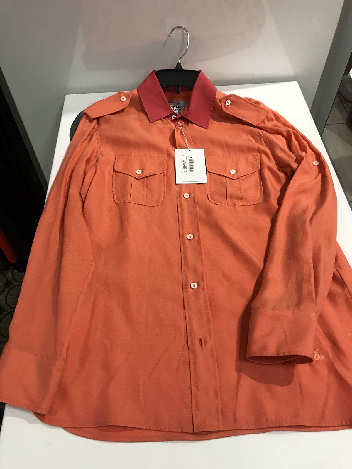 Vivienne Westwood Silk Blend Button Up In Orange Size US M / EU 48-50 / 2 - 2 Thumbnail