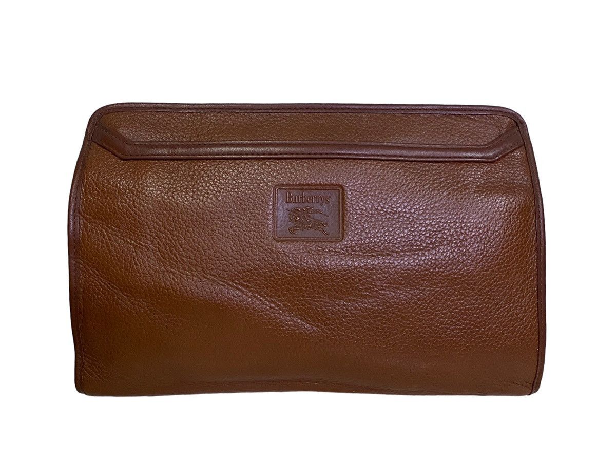 Burberry Prorsum × Vintage AUTHENTIC VINTAGE BURBERRYS LEATHER POUCH/CLUTCH BAG Size ONE SIZE - 2 Thumbnail
