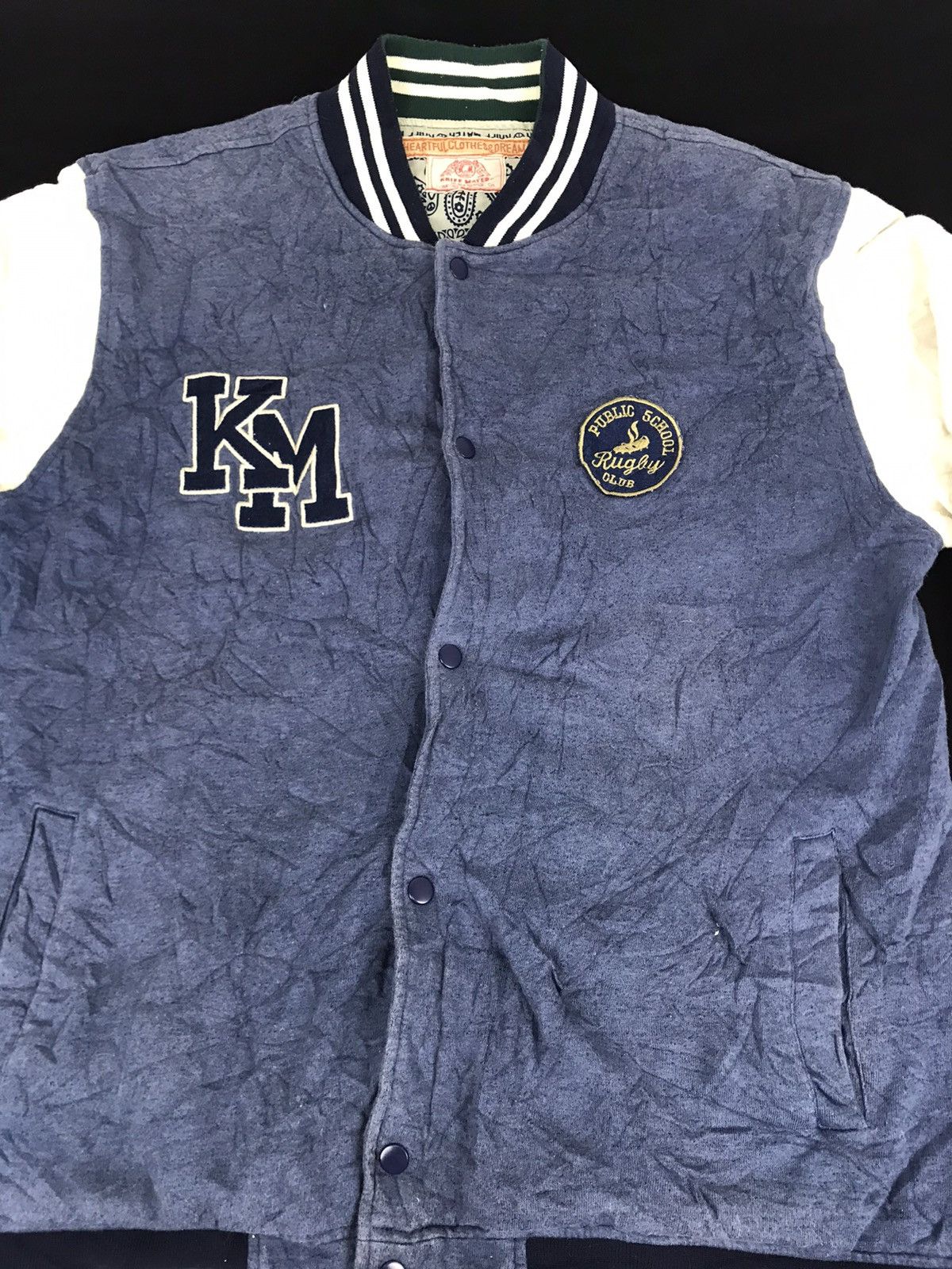 Vintage Kriff Mayer Varsity Jacket Rugby Wear Snap Button Art Size US M / EU 48-50 / 2 - 3 Thumbnail