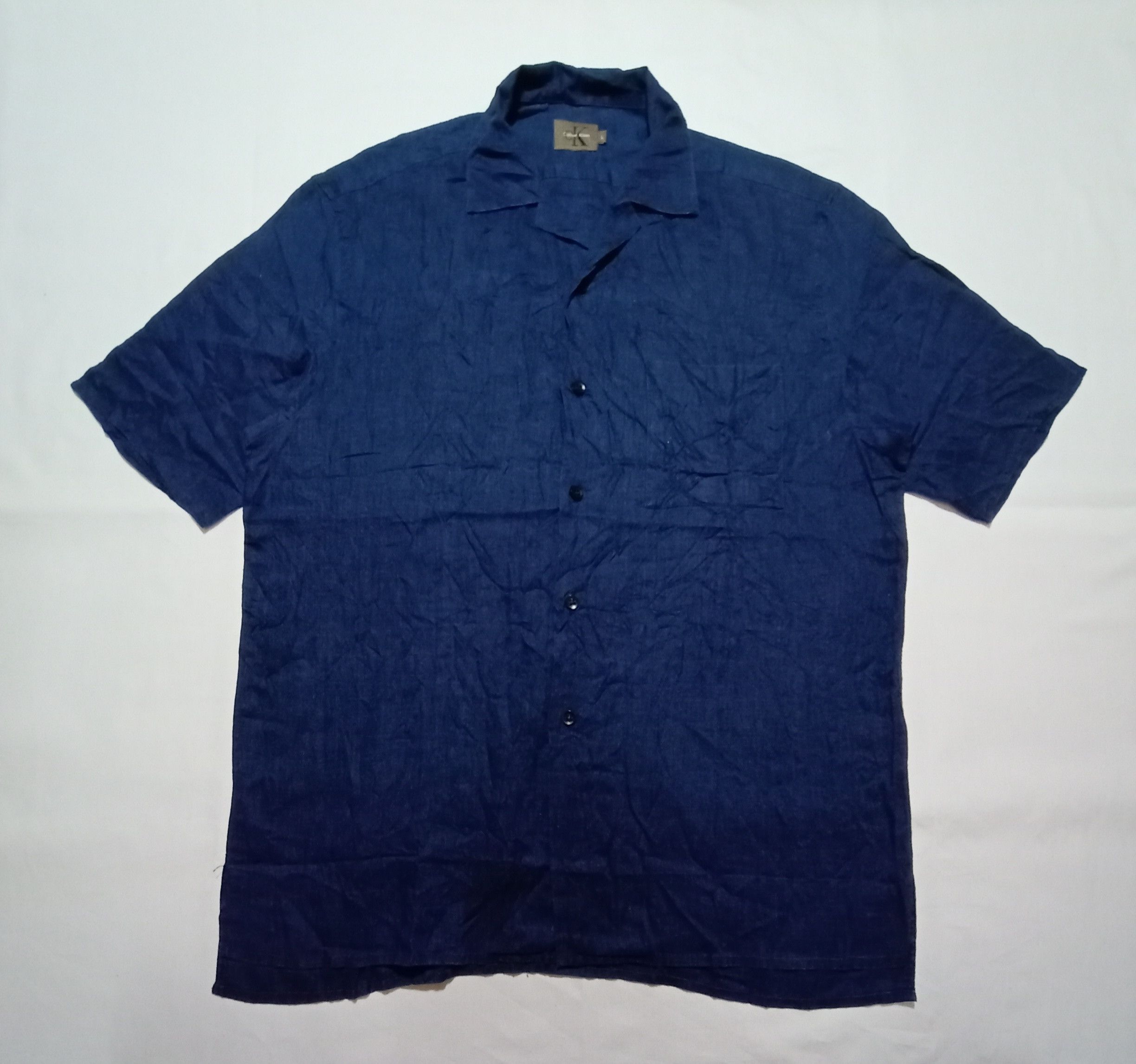 Calvin Klein Branded Button Up Shirt Calvin Klein Navy Blue Size US L / EU 52-54 / 3 - 1 Thumbnail