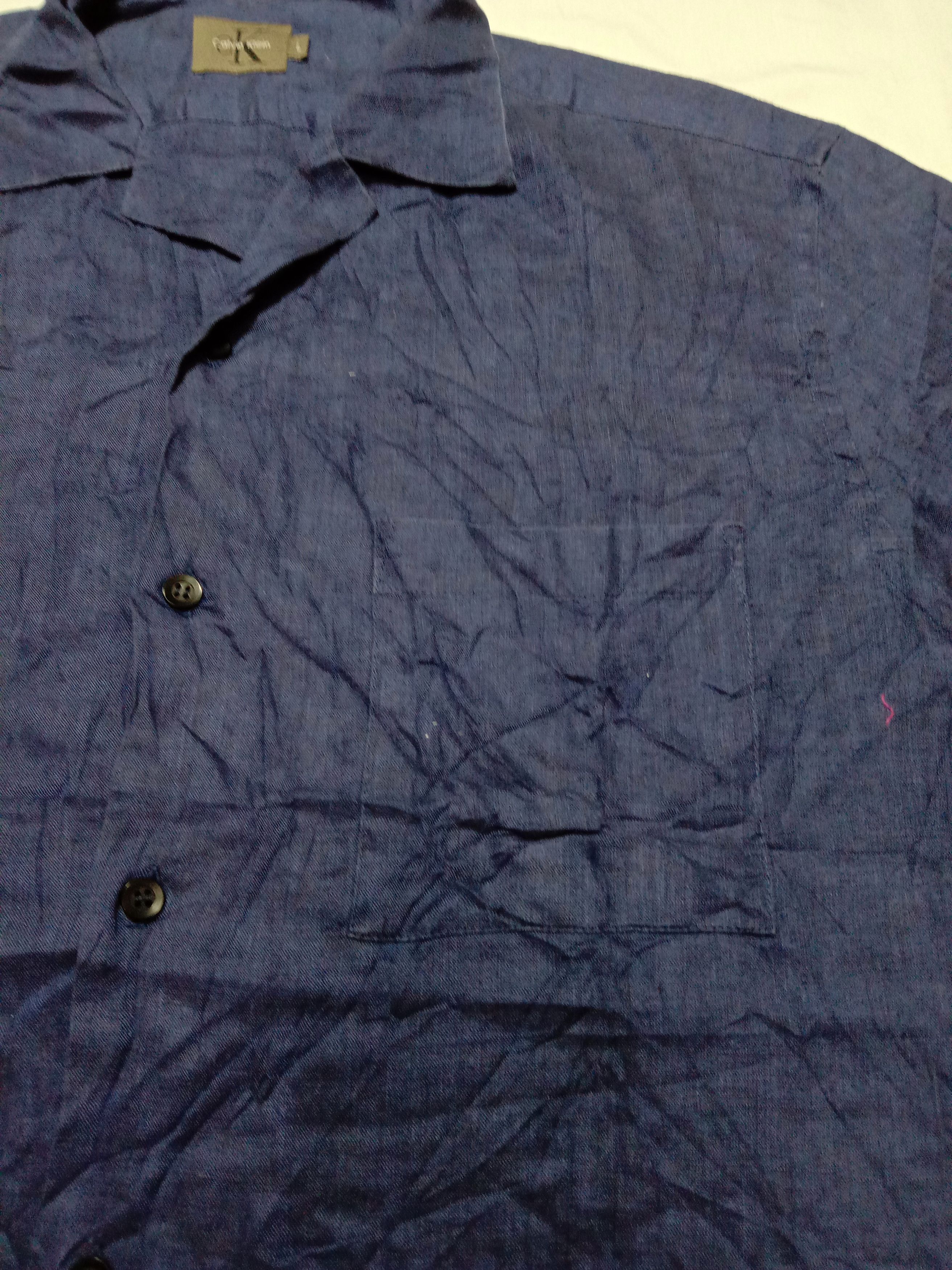 Calvin Klein Branded Button Up Shirt Calvin Klein Navy Blue Size US L / EU 52-54 / 3 - 2 Thumbnail