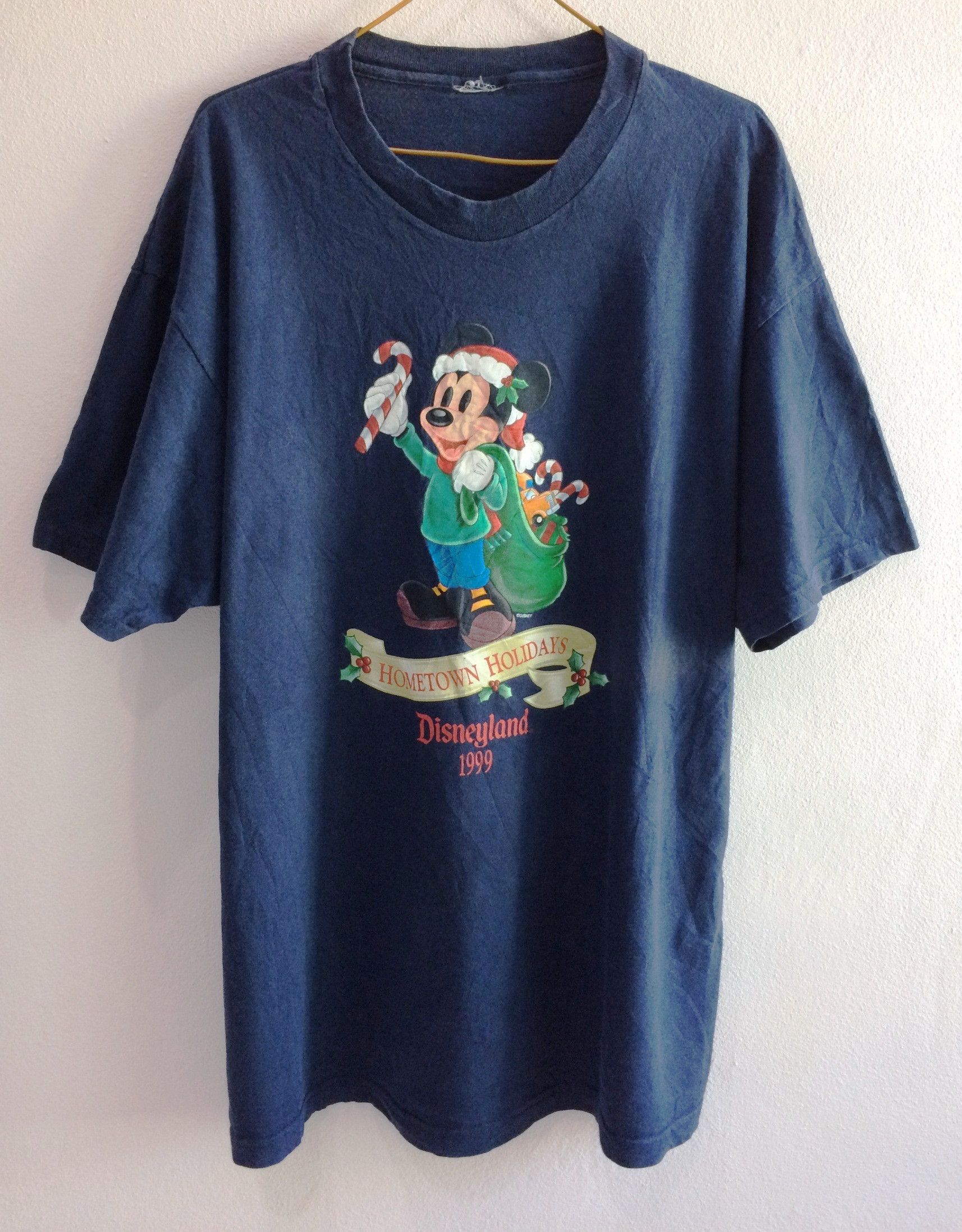Vintage 1999 Mickey Mouse Hometown Holidays Disneyland Tees
