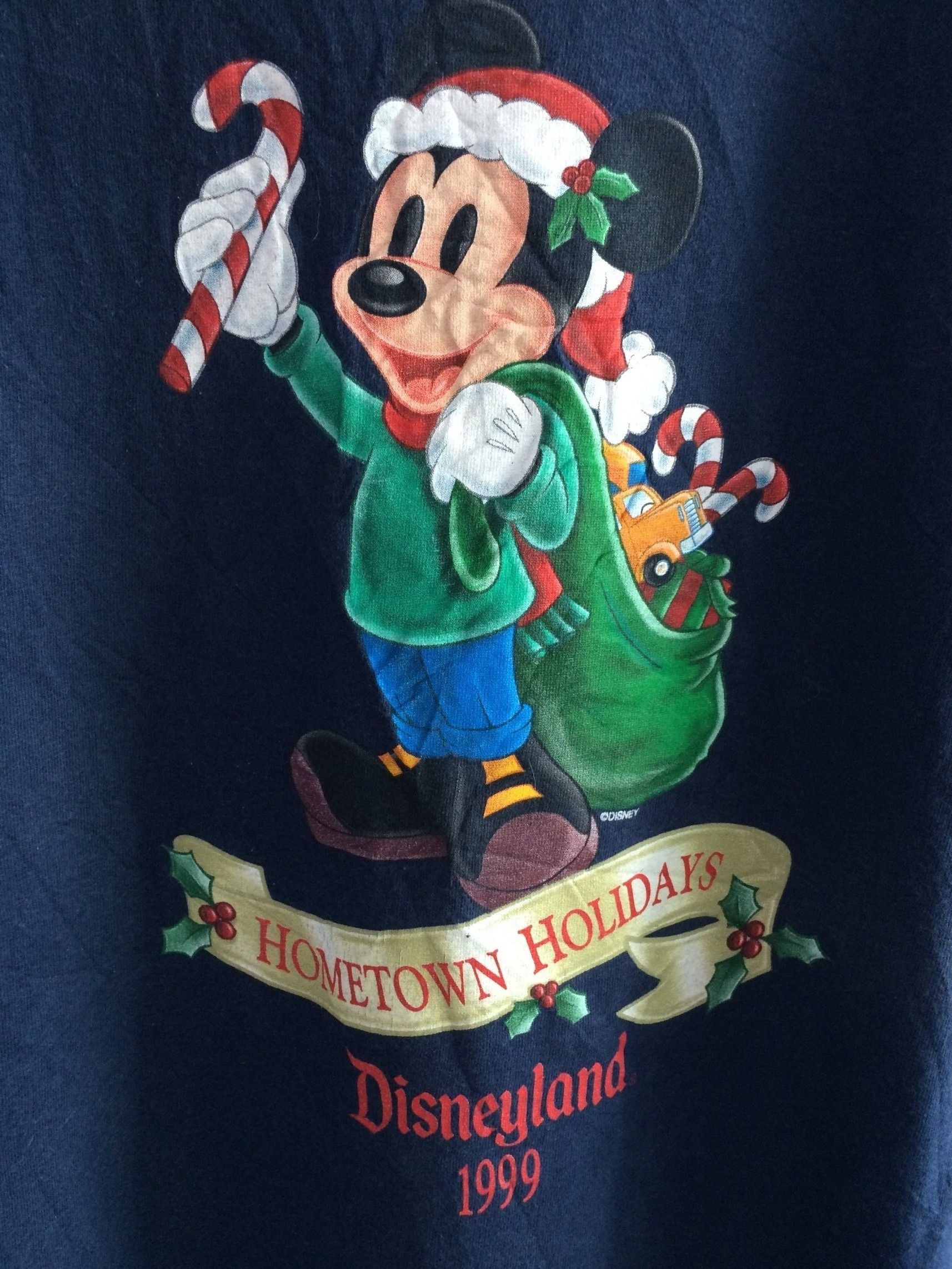 Mickey Mouse Vintage 1999 Mickey Mouse Hometown Holidays Disneyland Tees Size US L / EU 52-54 / 3 - 2 Thumbnail