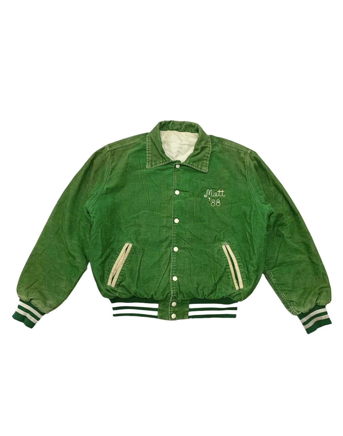 Vintage Vintage 70s Camden Catholic Corduroy Bomber Jacket Size US L / EU 52-54 / 3 - 1 Thumbnail