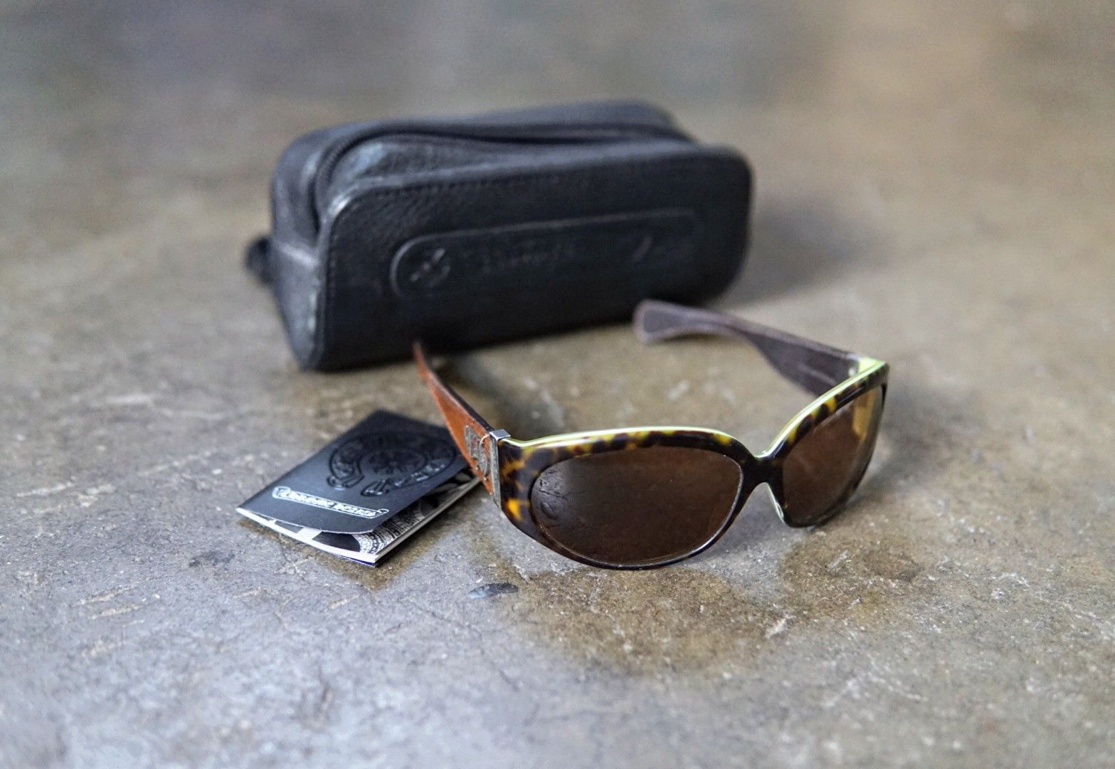 Chrome Hearts Sunglasses Disfunctional Green Pony Hair Brown