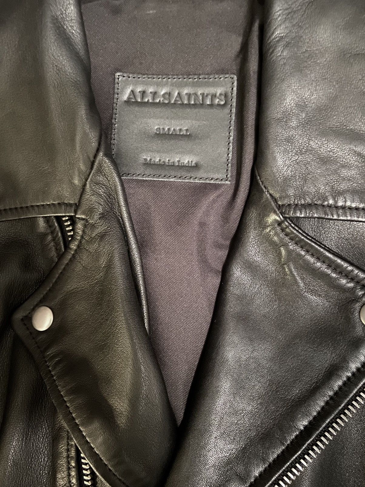 Allsaints Milo Asymmetric Zip Leather Biker Jacket by All Saints Size US S / EU 44-46 / 1 - 2 Thumbnail