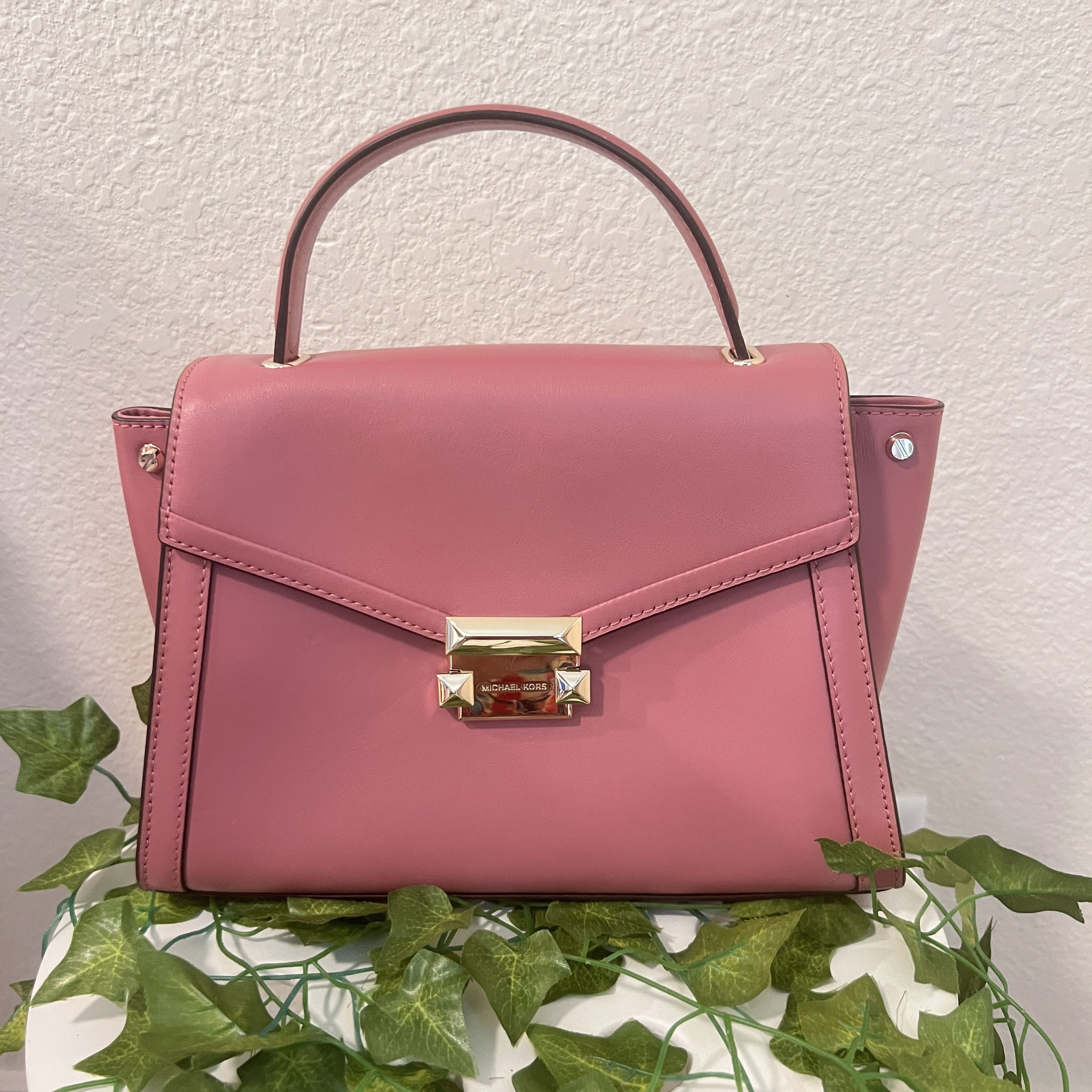 MICHAEL KORS Whitney Medium Leather Satchel Oat