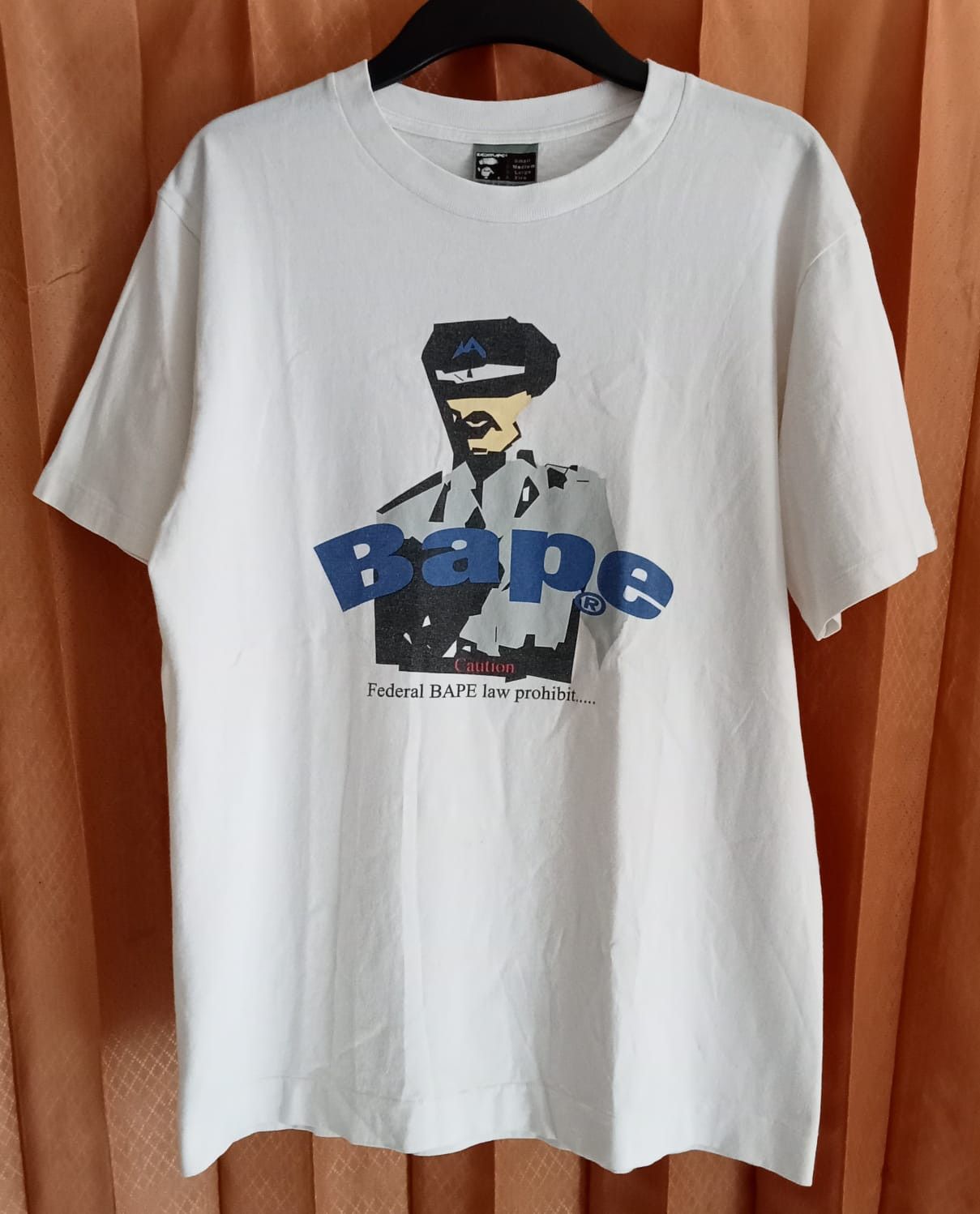 image of Bape Federal Bape Law Prohibit T Shirt in Black, Men's (Size Medium)