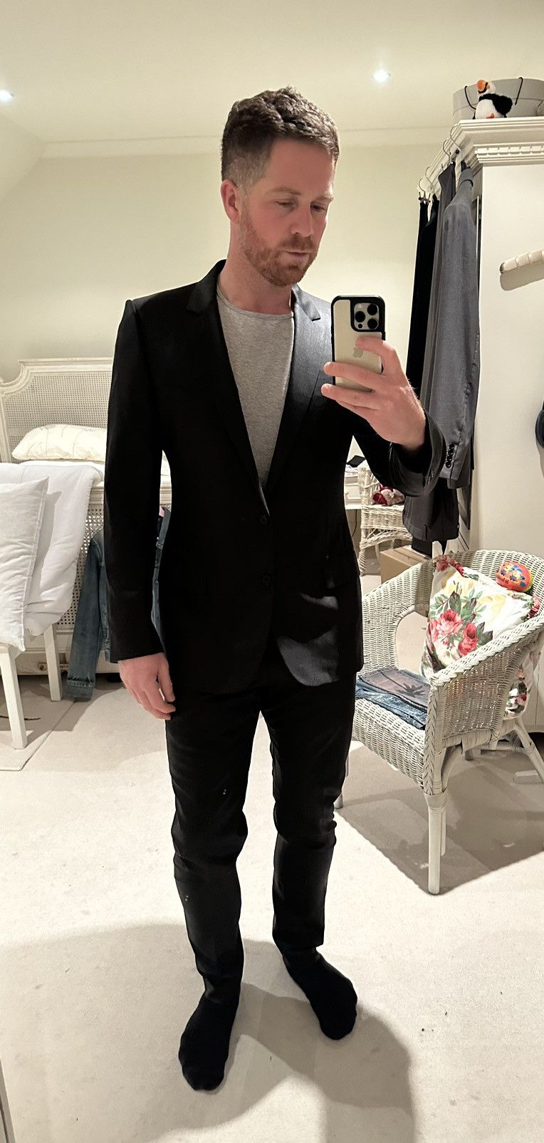 Dior AW10 Dior Homme grey notch lapel suit Grail Archive Size 42R - 3 Thumbnail