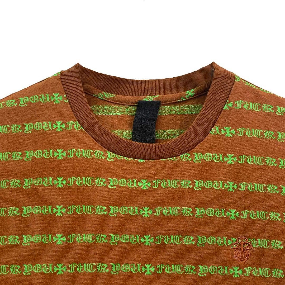 Chrome Hearts Chrome Hearts Brown Script Logo Stripe Short Sleeve Tee Size M / US 6-8 / IT 42-44 - 3 Thumbnail