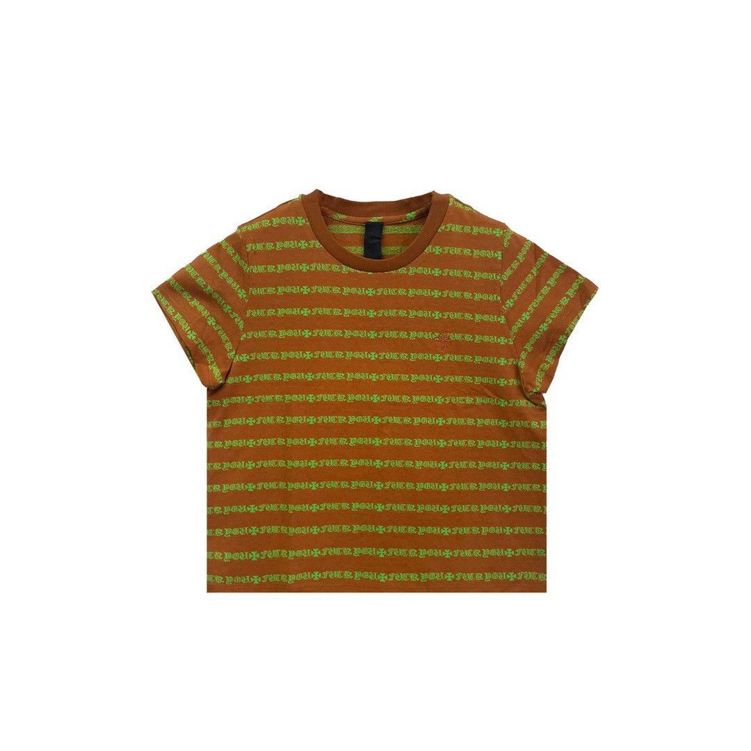クロムハーツ★Teens From Mars Striped Chomper Tシャツ Orange クロムハーツ☆Teens From Mars Striped Chomper Tシャツ Orange