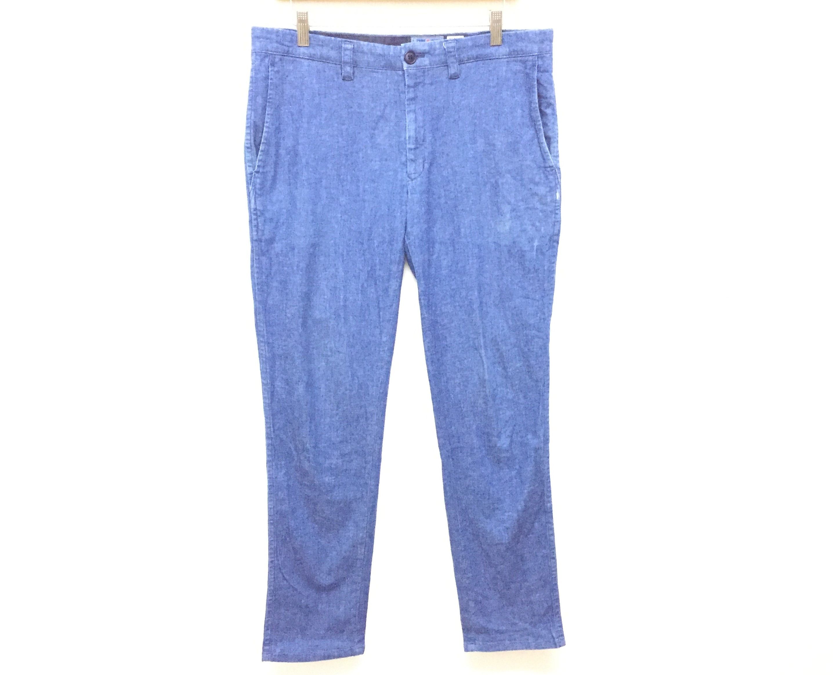 Blue Blue Japan × Indigo × Japanese Brand BLUE BLUE JAPAN indigo mix linen pants Size US 33 - 2 Thumbnail