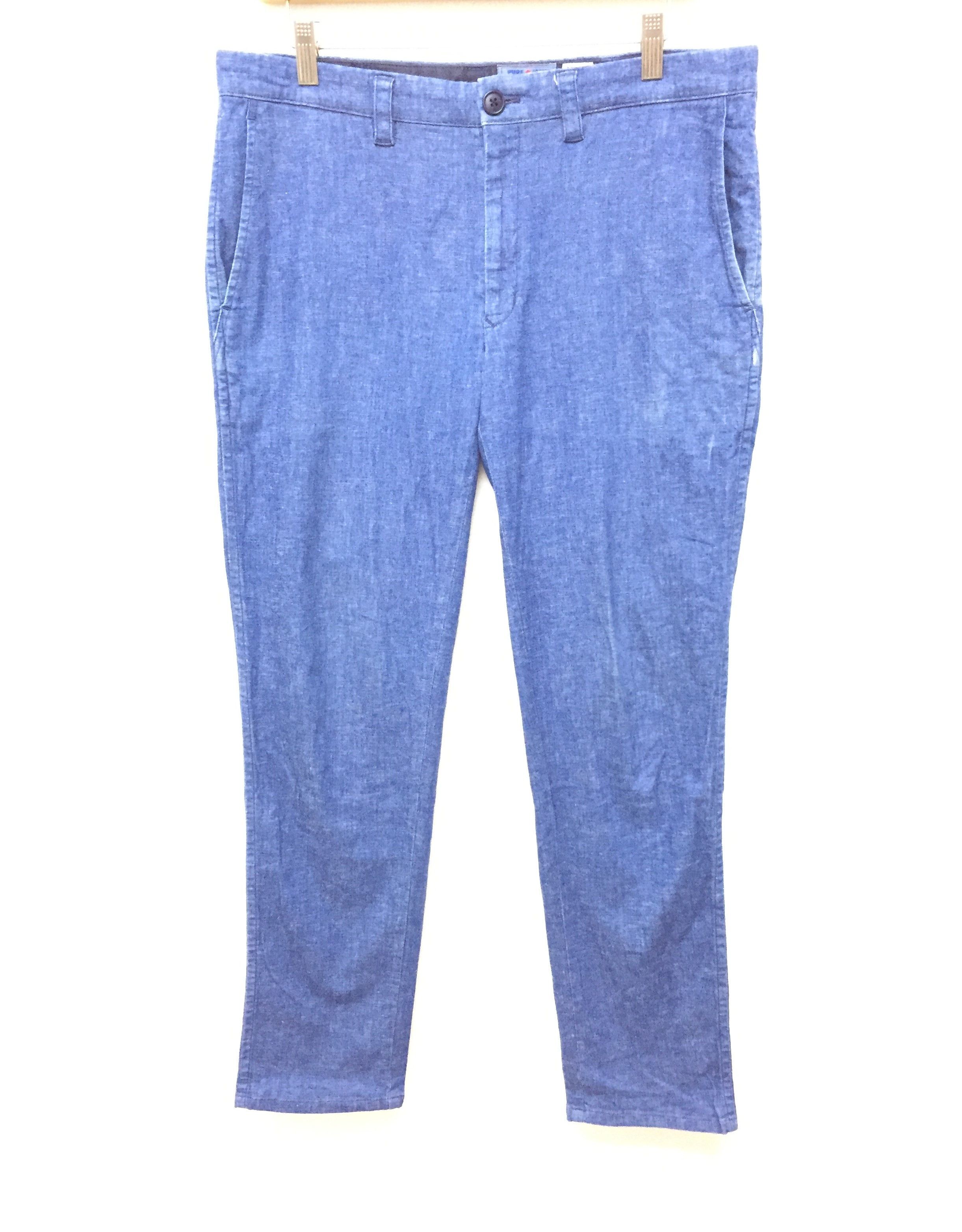 Blue Blue Japan × Indigo × Japanese Brand BLUE BLUE JAPAN indigo mix linen pants Size US 33 - 1 Thumbnail