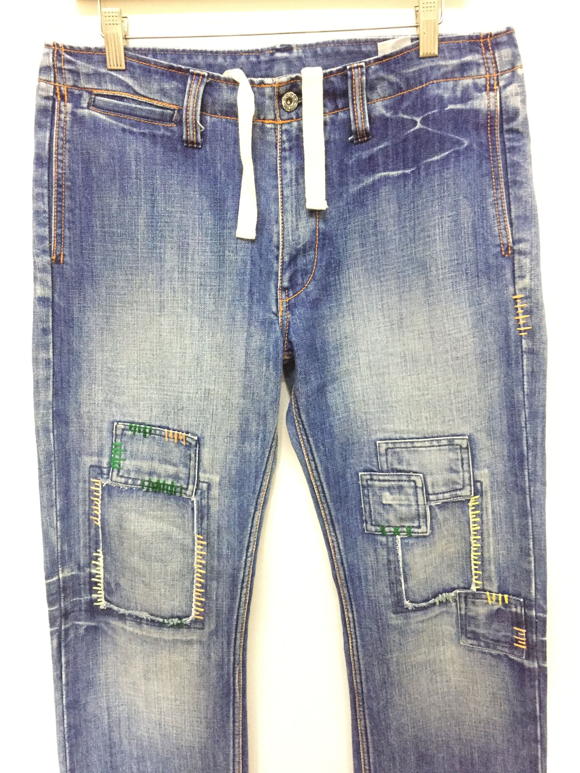 Tornado Mart K. MAYER Patchwork contra stitch drawstring denim kapital Size US 32 / EU 48 - 3 Thumbnail