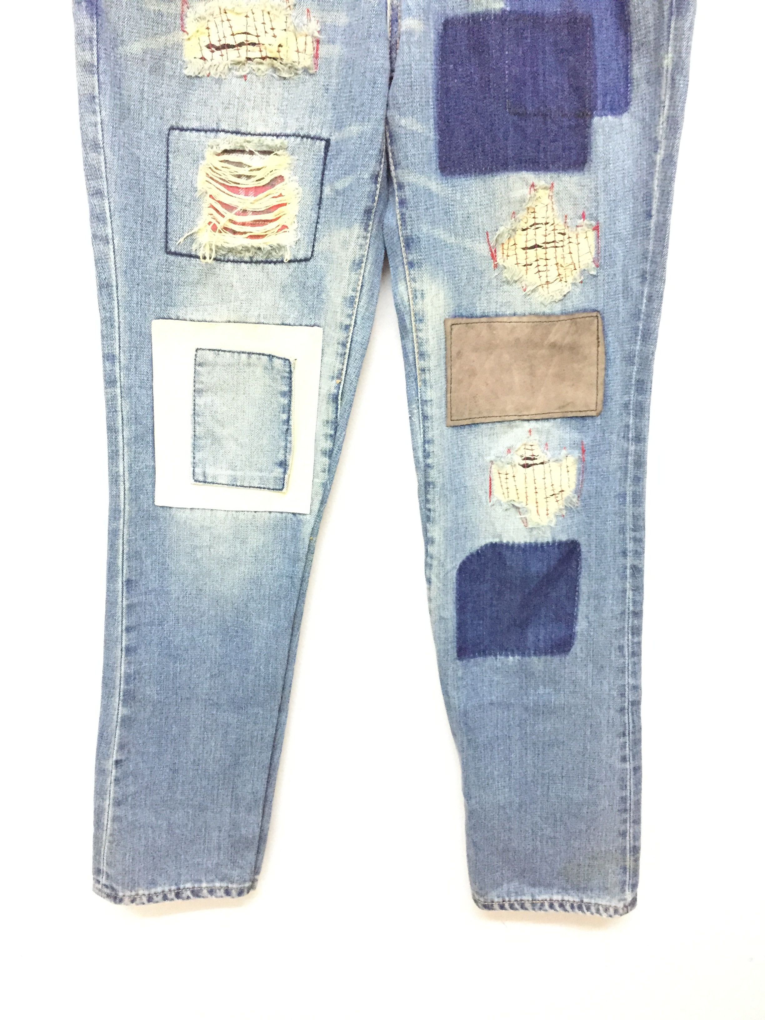Japanese Brand 90's PATCHWORK Denim Japanese brand similar kapital Size US 33 - 3 Thumbnail