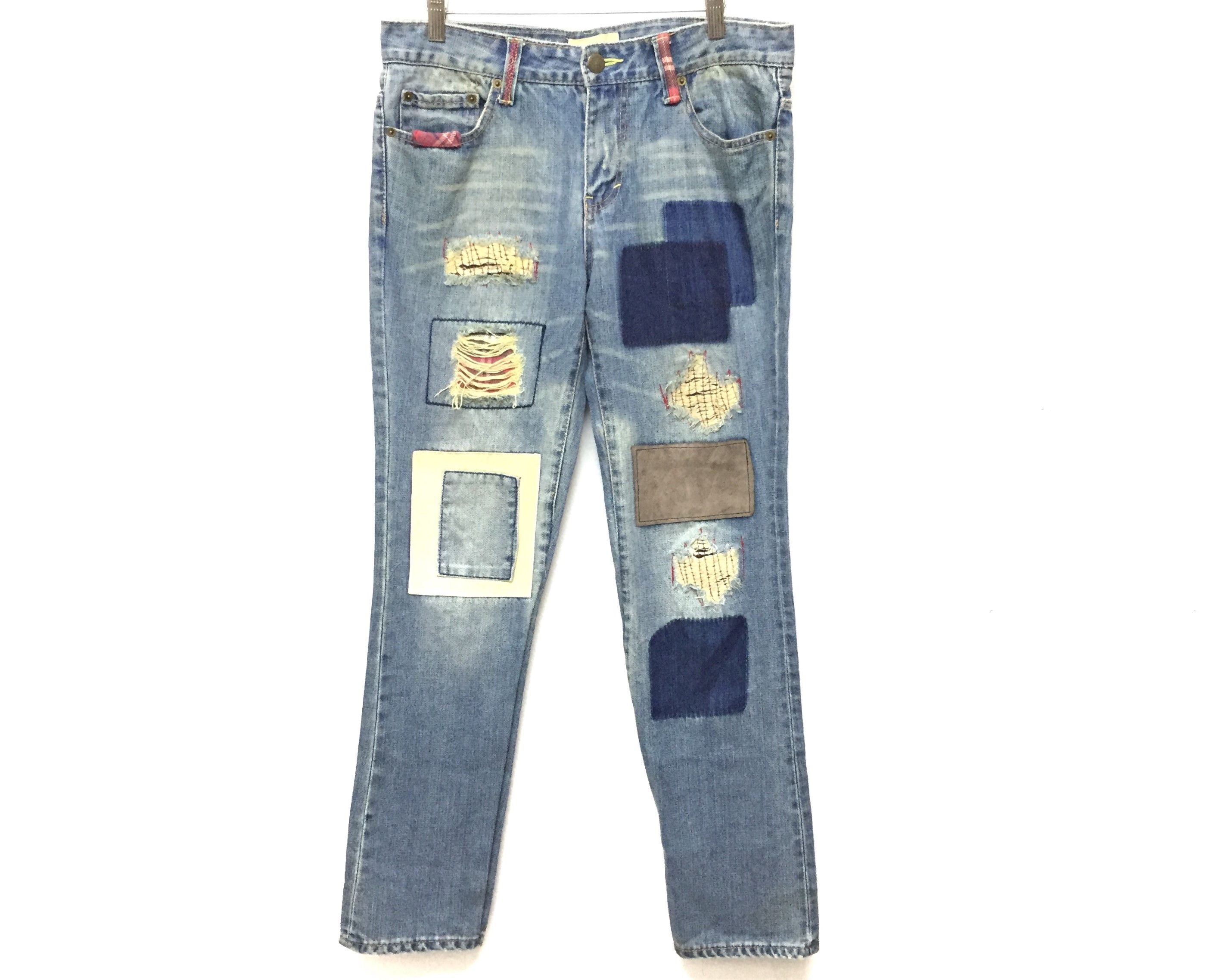 Japanese Brand 90's PATCHWORK Denim Japanese brand similar kapital Size US 33 - 2 Thumbnail