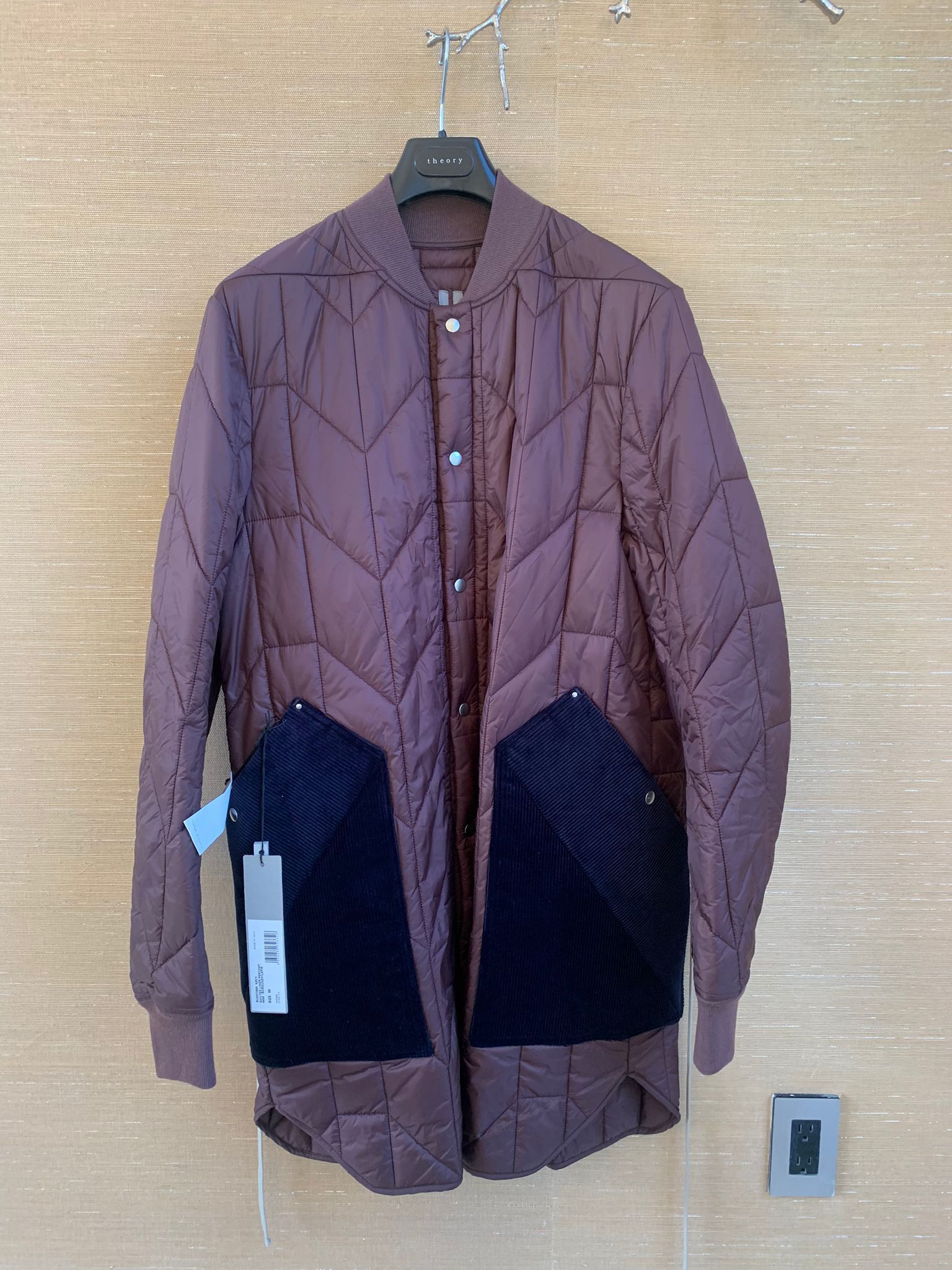 Rick Owens Quilted Liner Peacoat in Burgundy Size US M / EU 48-50 / 2 - 11 Thumbnail