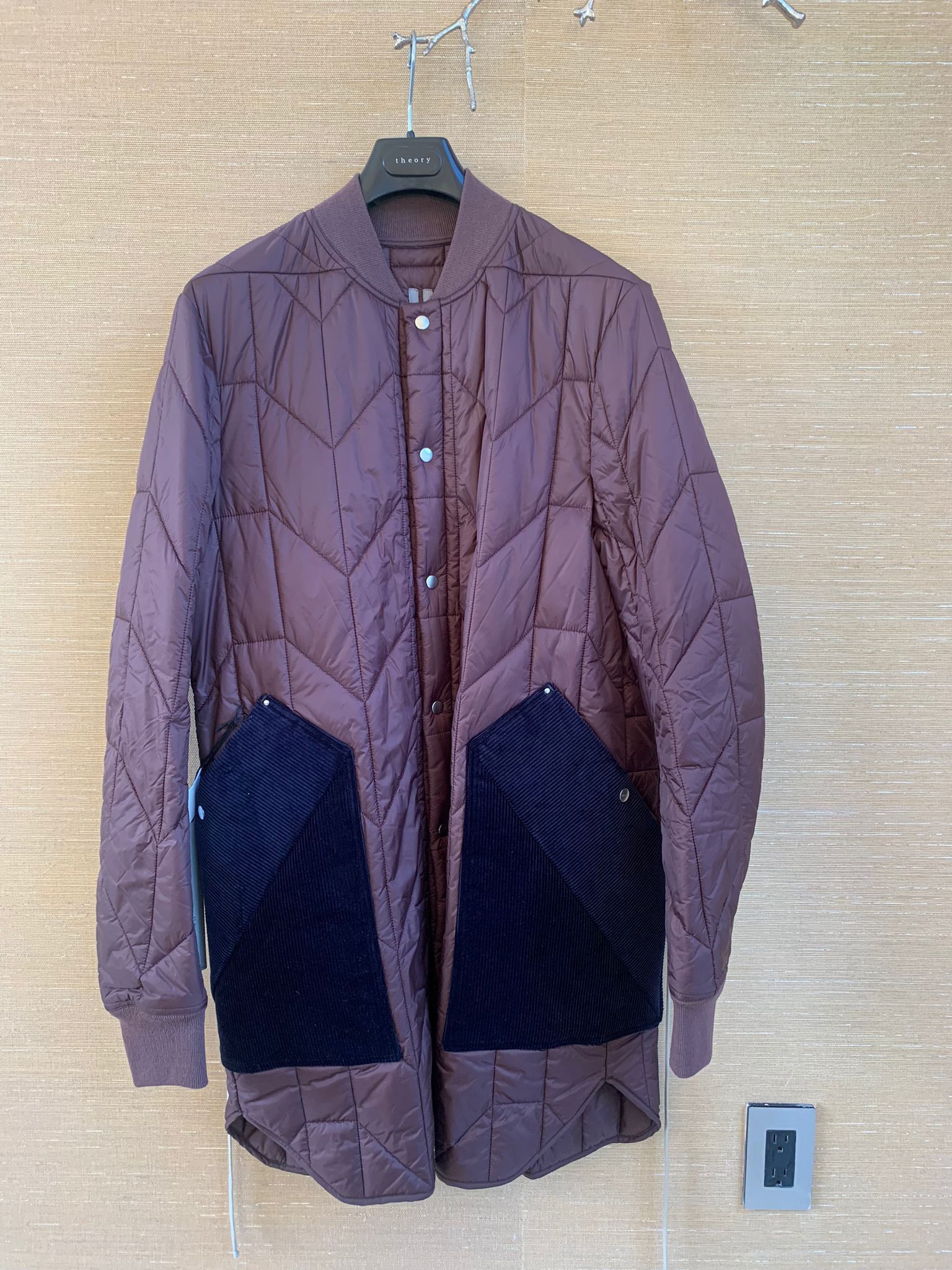 Rick Owens Quilted Liner Peacoat in Burgundy Size US M / EU 48-50 / 2 - 2 Thumbnail
