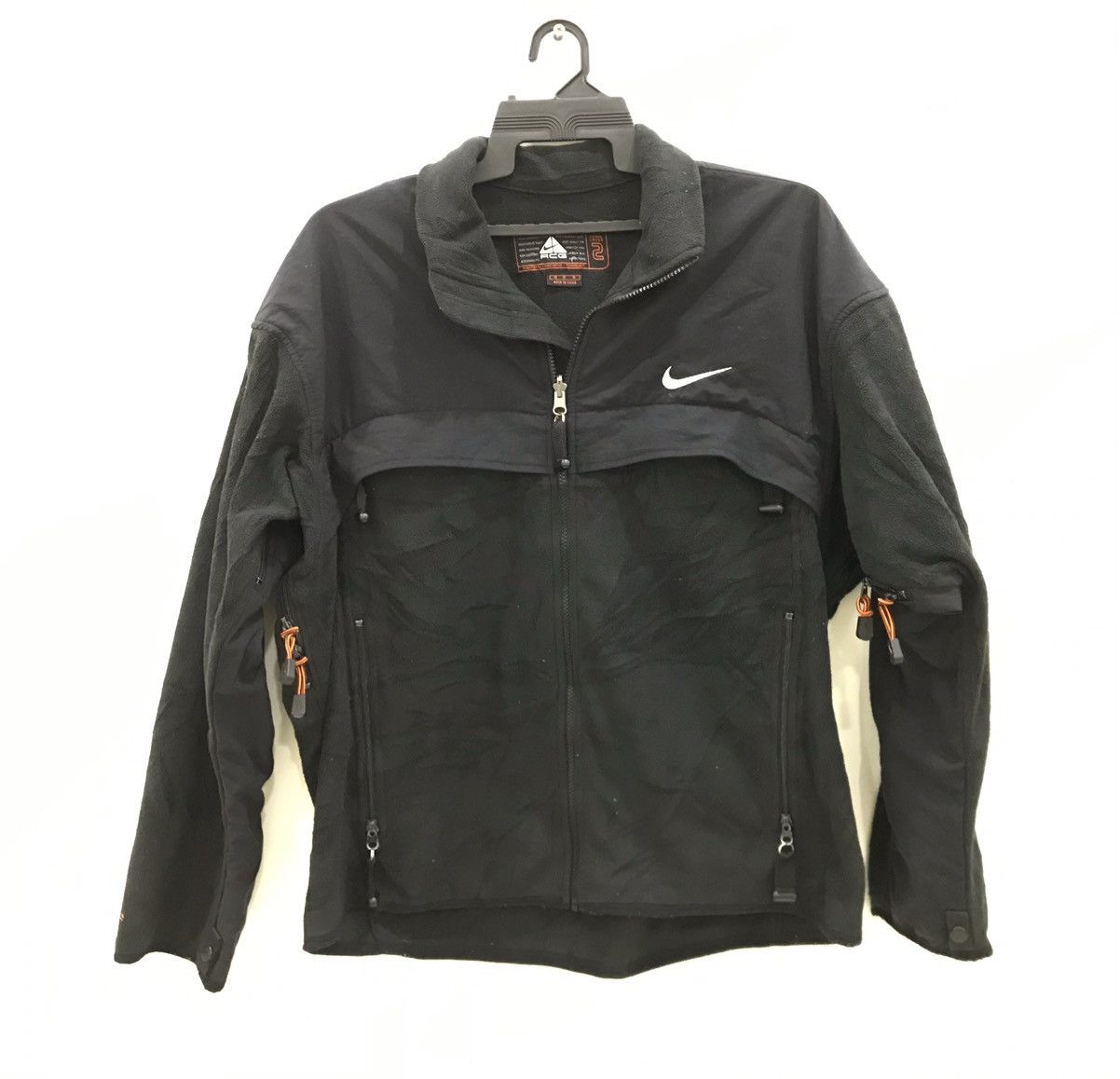 image of Hype x Nike Acg Vintage 90's Nike Acg Fleece Mix Jacket Double Therma Layer in Black (Size Medium)
