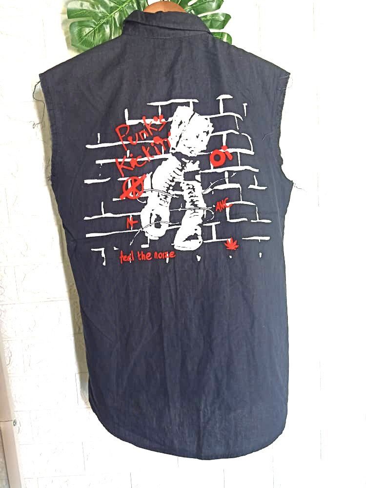Japanese Brand × Seditionaries × Vintage VINTAGE PUNK’S KICKIN Oi SLEEVE LESS SHIRT Size US M / EU 48-50 / 2 - 3 Thumbnail
