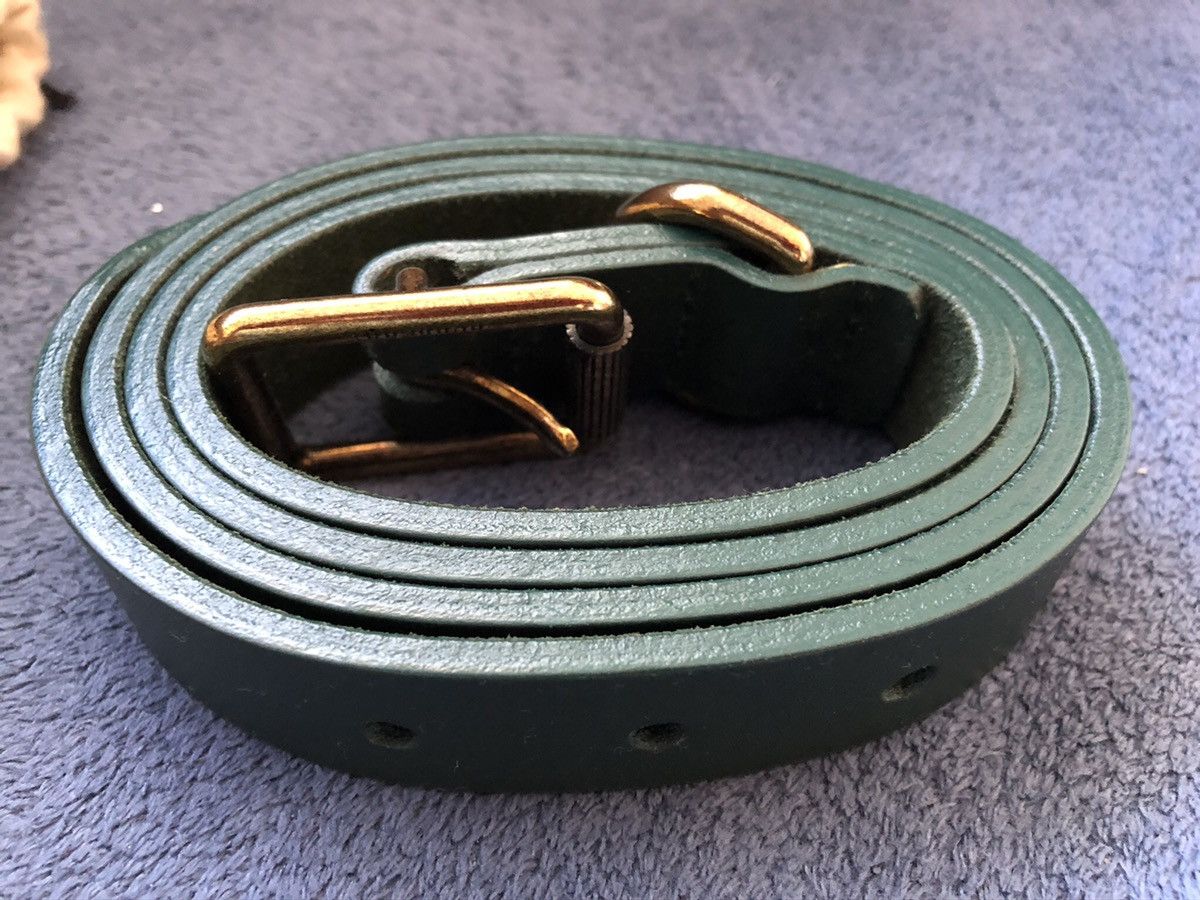 Burberry Prorsum Leather Belt Forest Green Size 30 - 1 Thumbnail