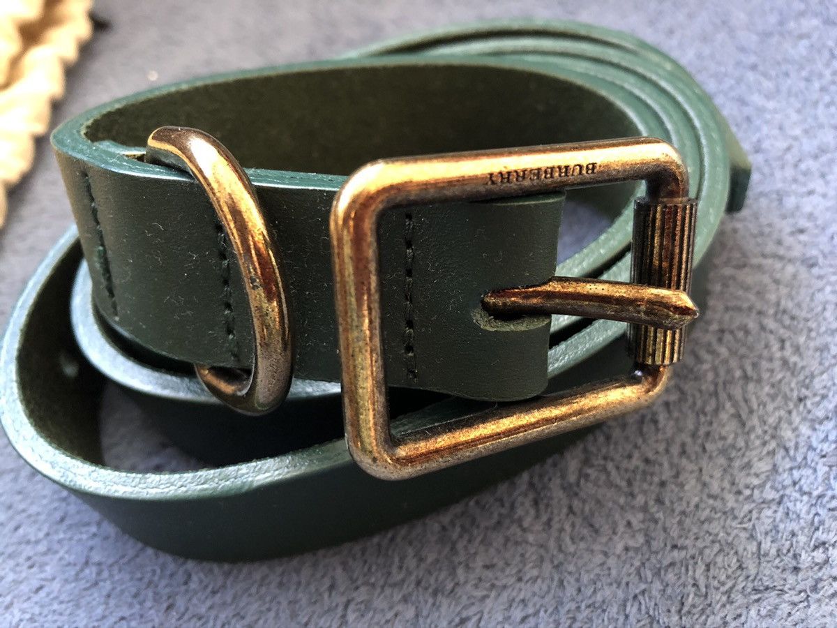Burberry Prorsum Leather Belt Forest Green Size 30 - 2 Thumbnail