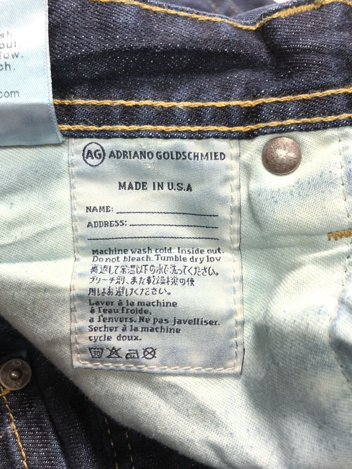 AG Adriano Goldschmied × Designer AG ADRIANO GOLDSCHMIED THE PROTEGE STRAIGHT LEG BLUE DENIM Size US 36 / EU 52 - 12 Thumbnail