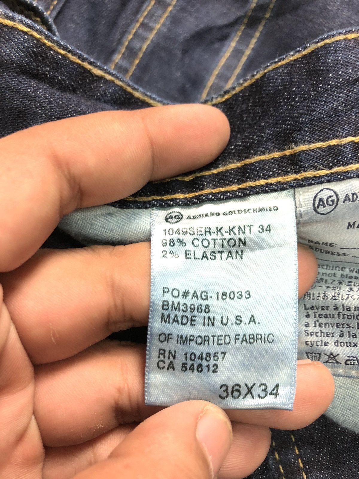 AG Adriano Goldschmied × Designer AG ADRIANO GOLDSCHMIED THE PROTEGE STRAIGHT LEG BLUE DENIM Size US 36 / EU 52 - 13 Thumbnail
