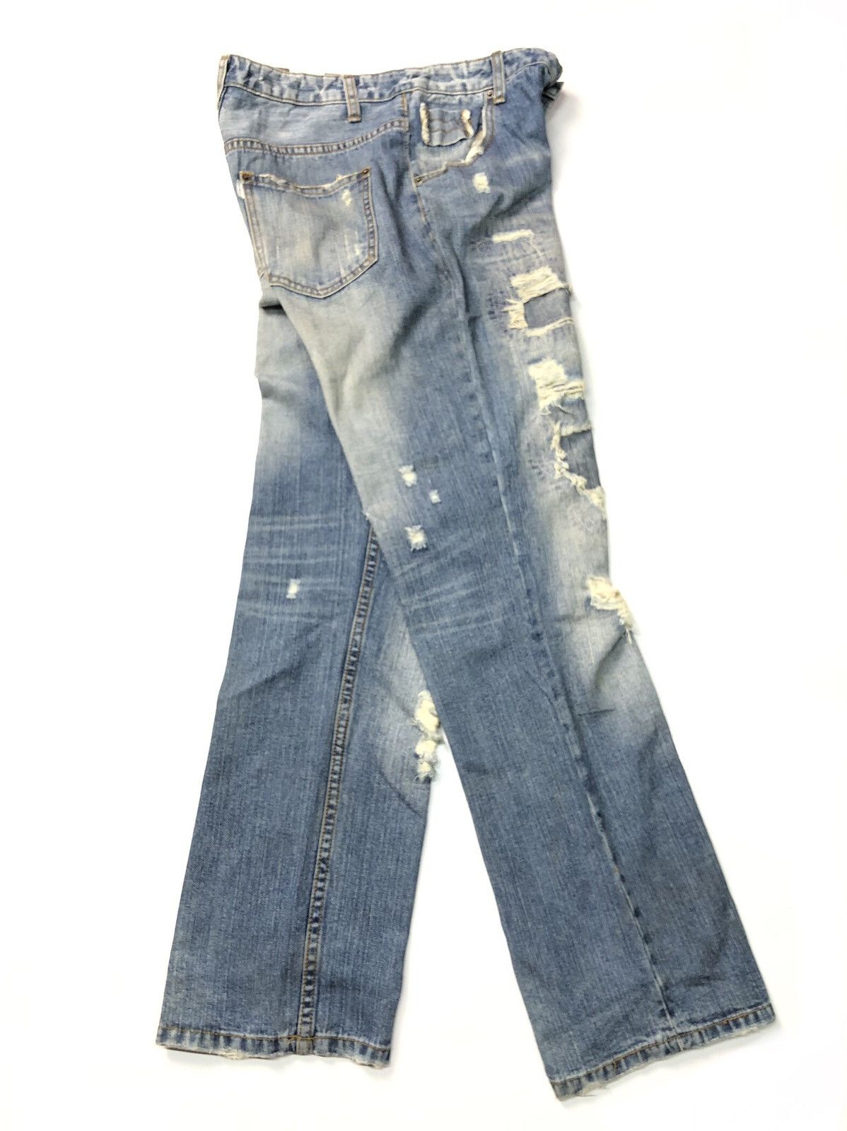 Designer JOGE MARTIN MAN MADE CARFTED BLUE WASH DISSTRESSED DENIM Size US 31 - 3 Thumbnail