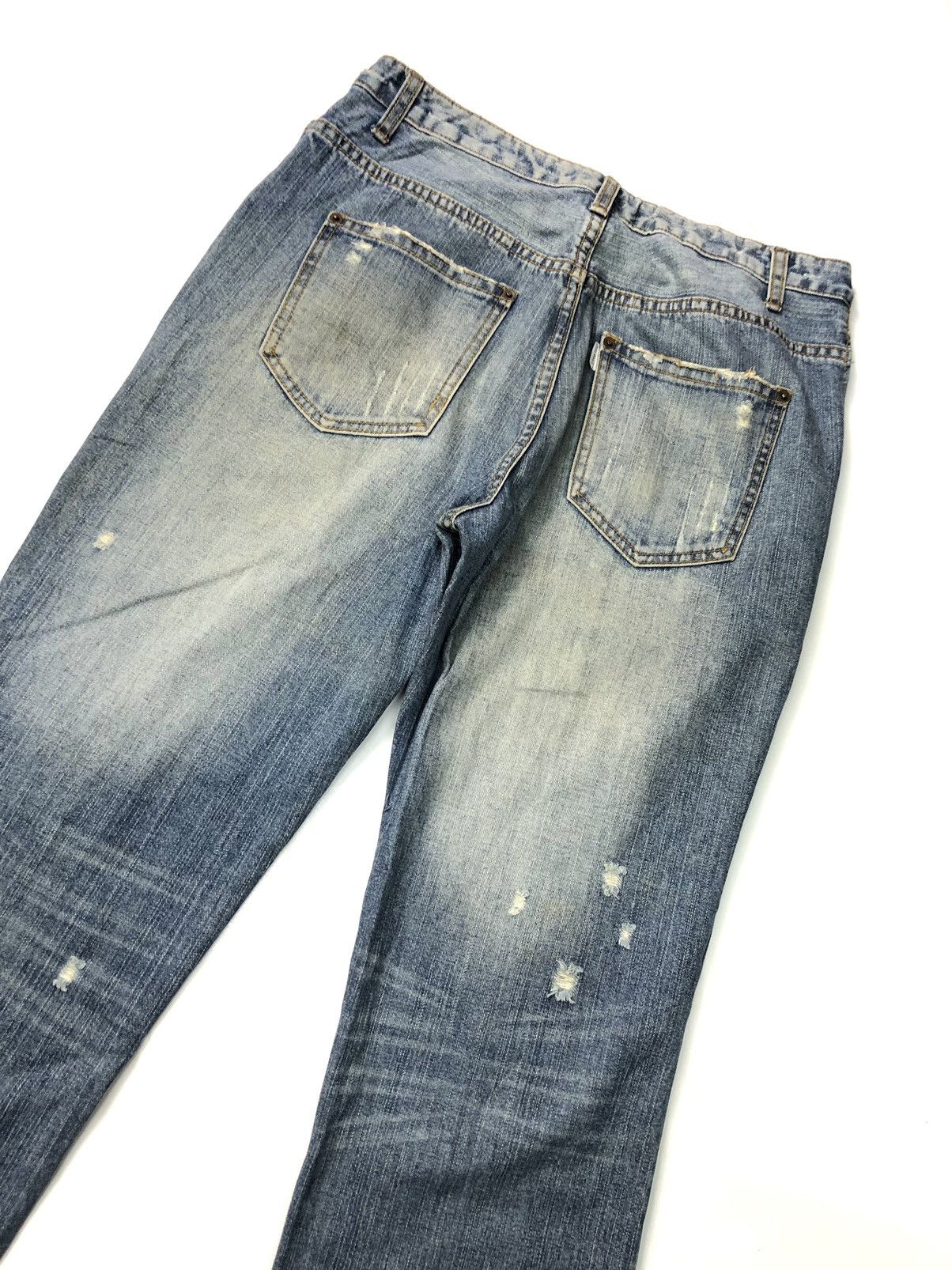 Designer JOGE MARTIN MAN MADE CARFTED BLUE WASH DISSTRESSED DENIM Size US 31 - 11 Thumbnail